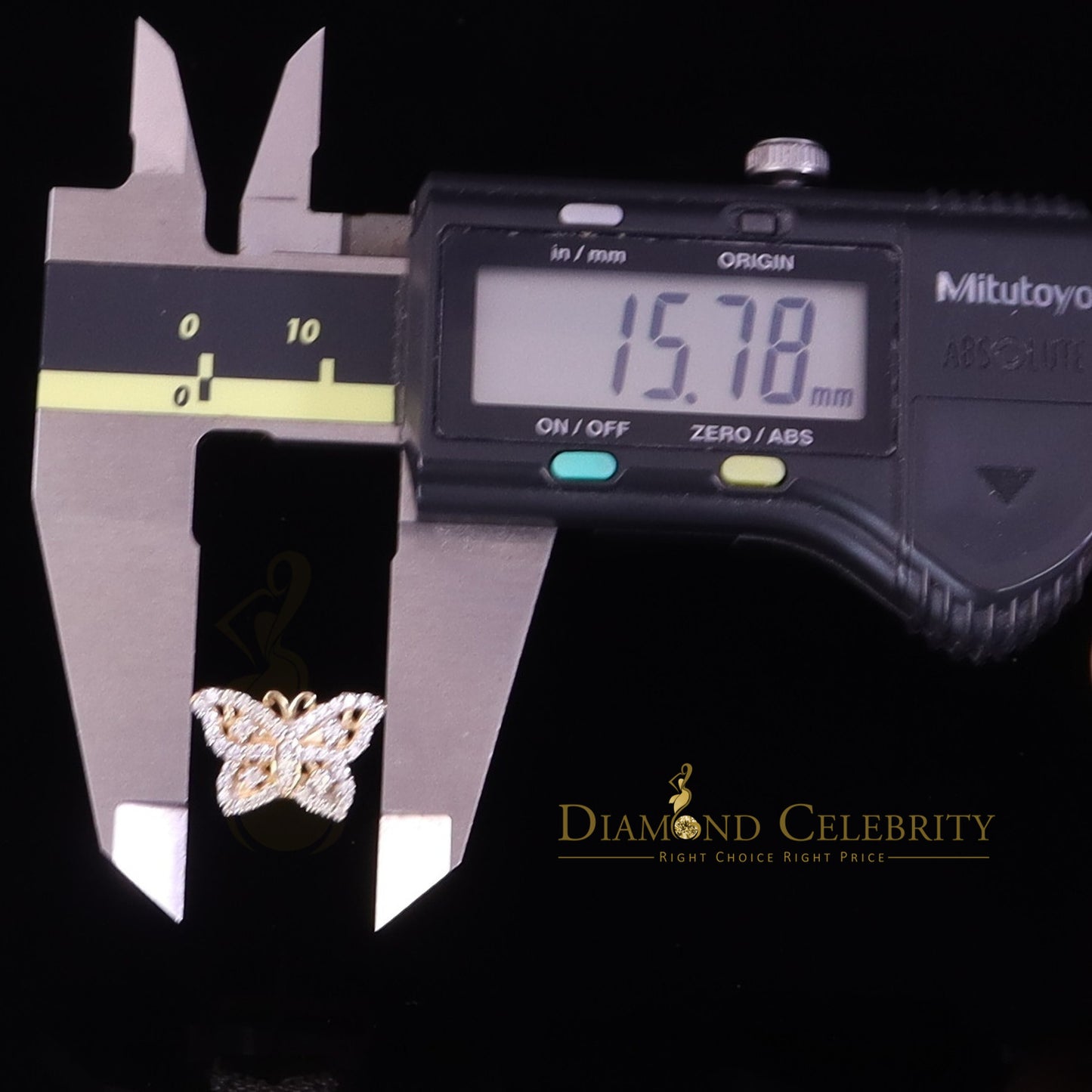 DiamondCelebritees Men's/Womens 925 Silver Yellow 0.50ct VVS 'D' Moissanite Butterfly Stud Earrings