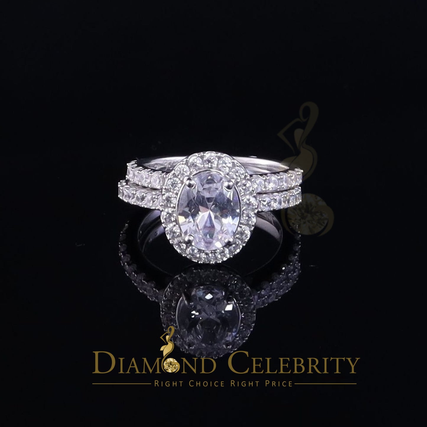 DiamondCelebritees 5.28ct White Cubic Zirconia 925 Sterling Silver Bridal Fashion Womens Ring SZ 7