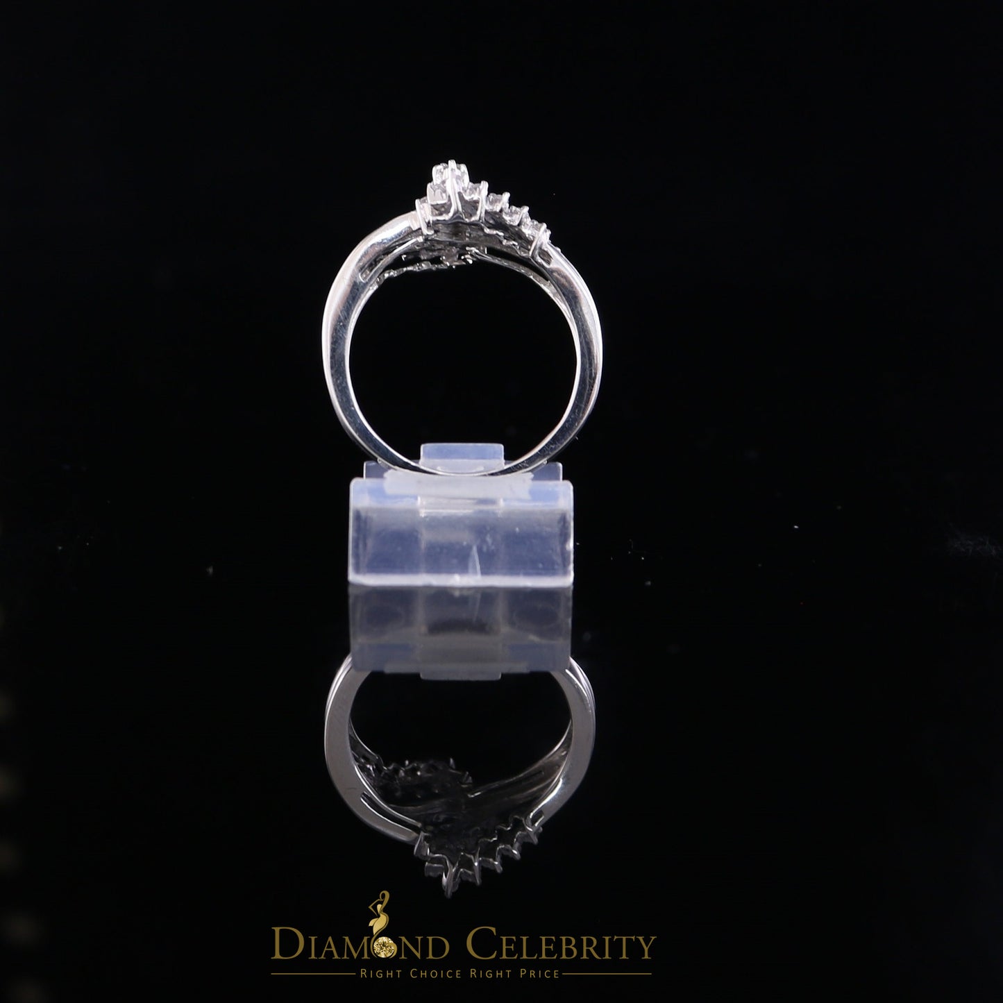 DiamondCelebritees Real 10kt White Gold with 0.25CT Real Diamond Fashion Attractive Ring size 7