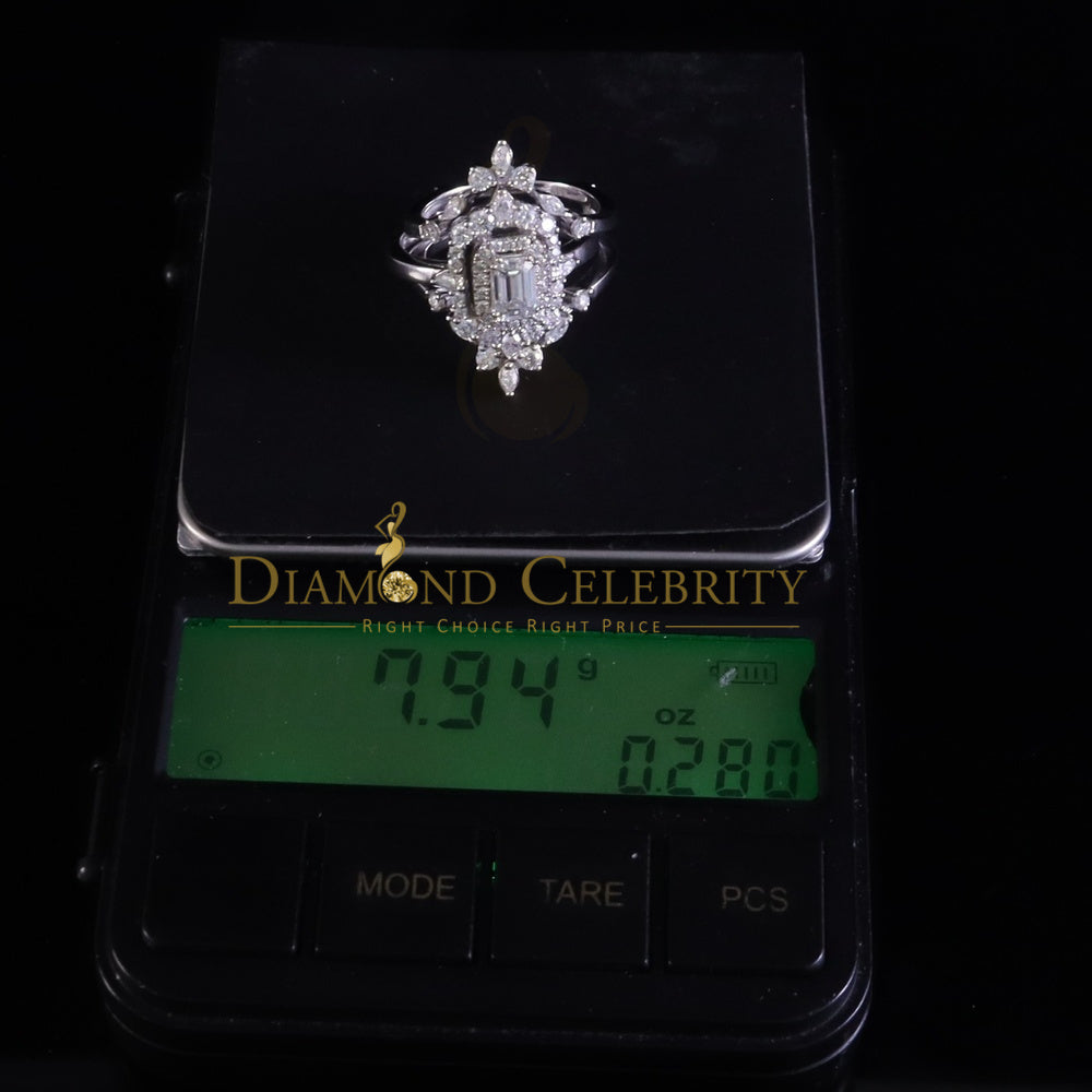 DiamondCelebritees 925 White Silver Solitaire Enhancer Guard Wrap Ring 2.00ct Moissanite Size 7