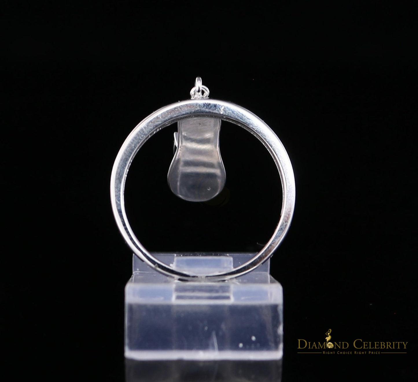DiamondCelebritees Real 10kt White Gold with 0.08CT Real Diamond Slipper Style Style Ring size 7
