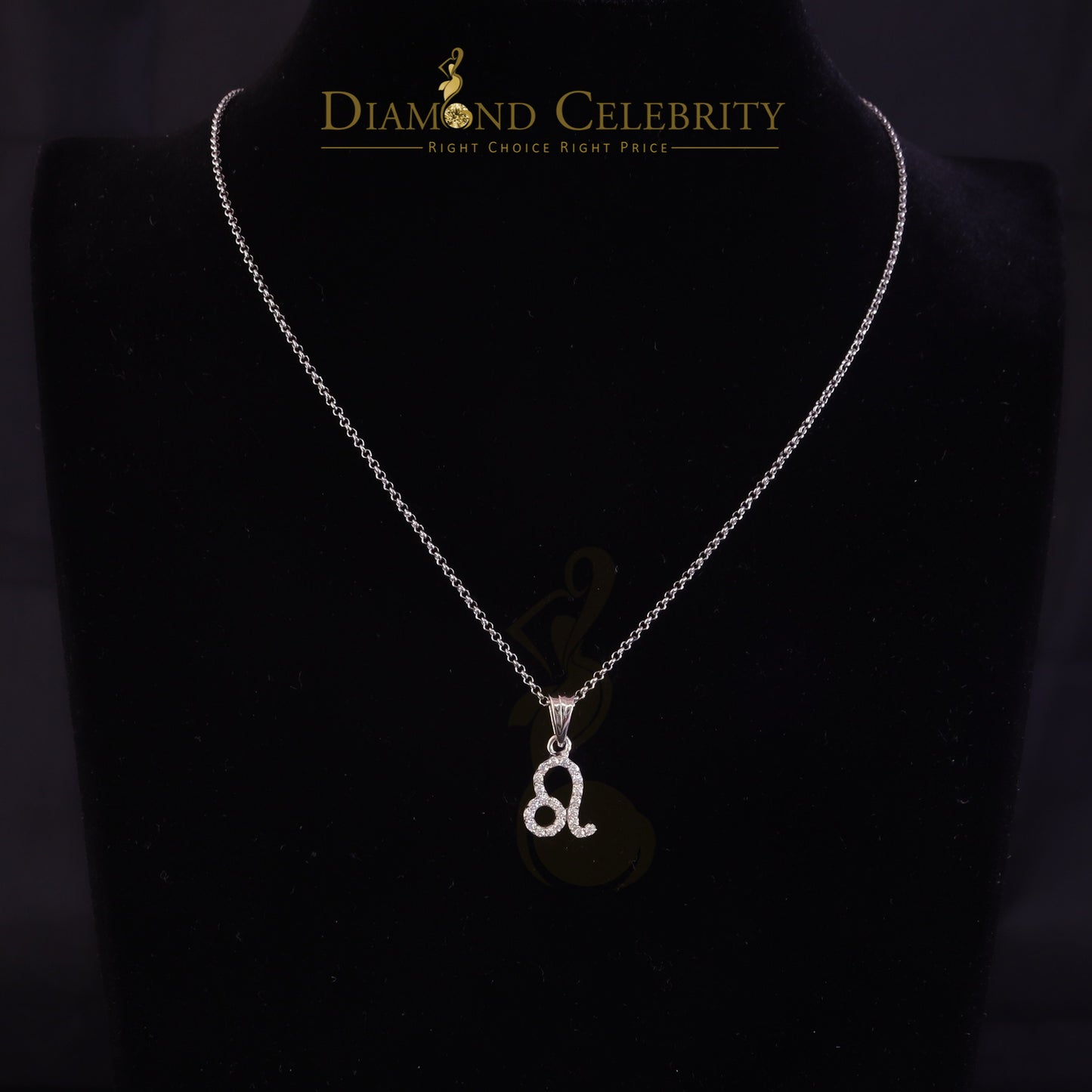 DiamondCelebritees 0.55ct Cubic Zirconia White Silver LEO-AUGUST Month Men's & Women's Pendant