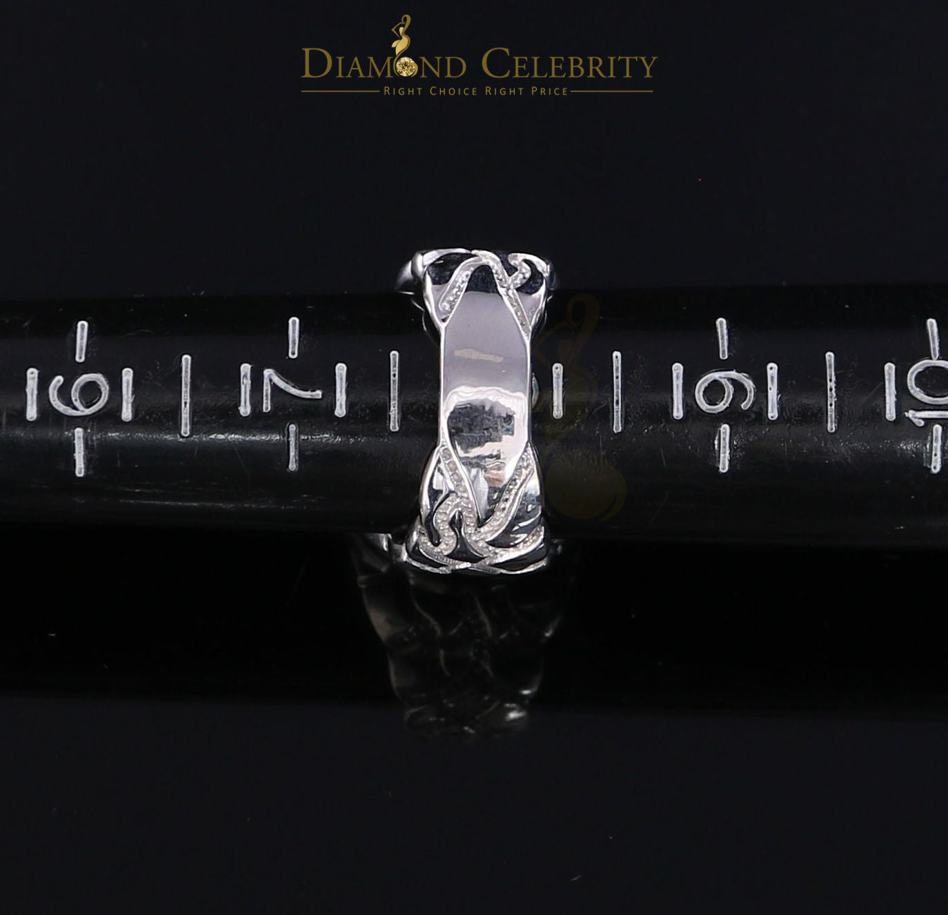 DiamondCelebritees 0.30CT Real Diamond Men's 925 Sterling Silver White Ring Size 8 Antique Design