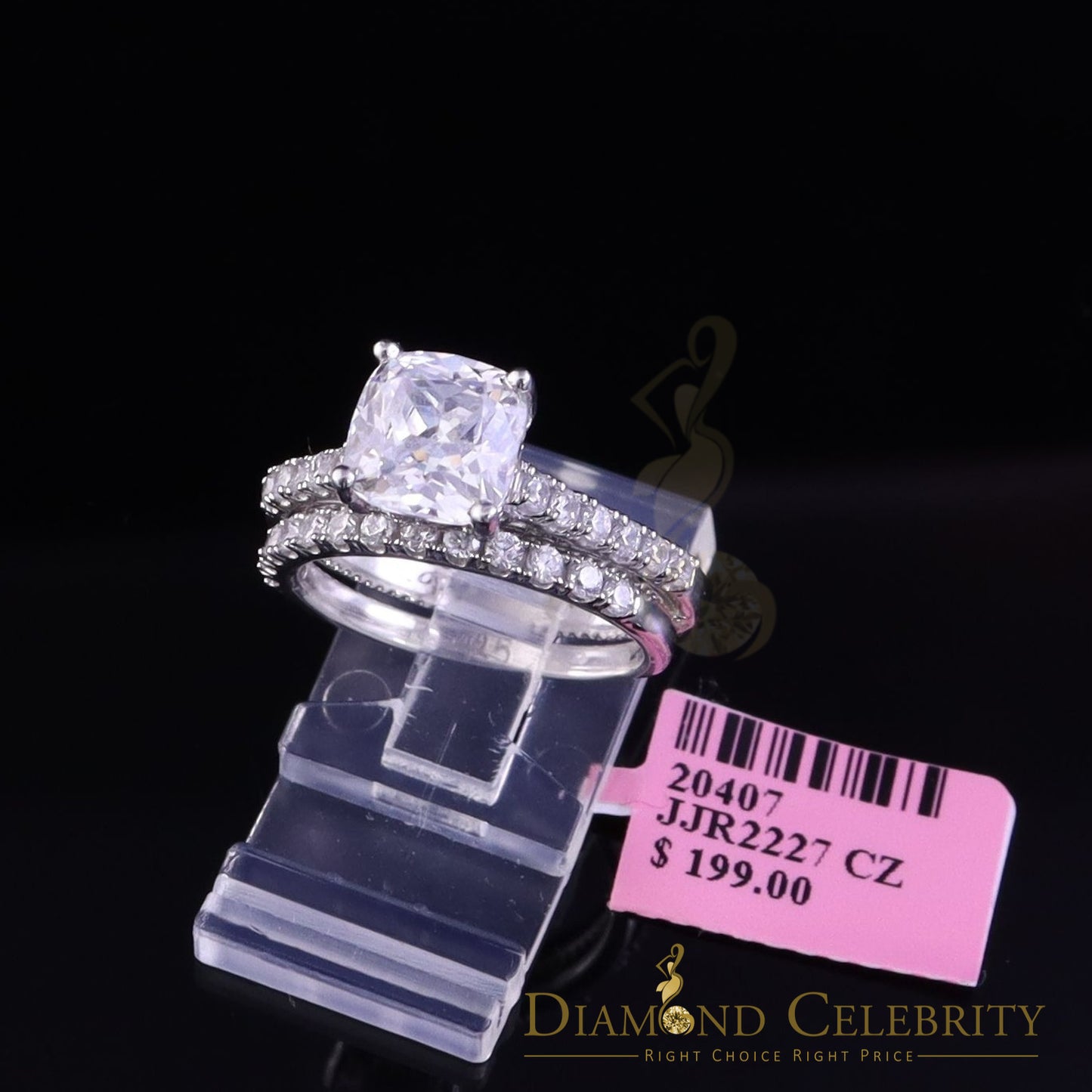 DiamondCelebritees 6.13 ct White Cubic Zirconia 925 Sterling Silver Bridal Fashion Womens Ring SZ 7