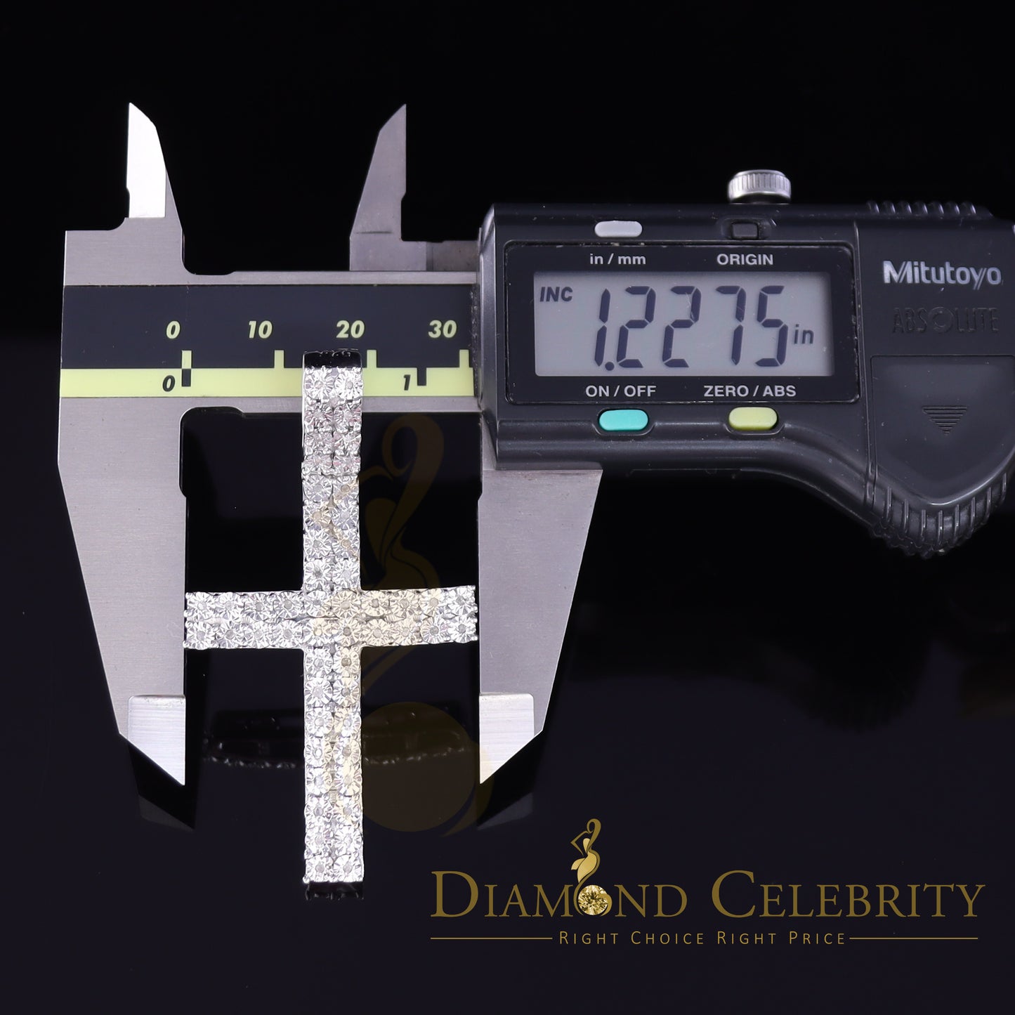 DiamondCelebritees Real 0.33ct Diamond Sterling Silver CROSS White Charm Fashion Necklace Pendant