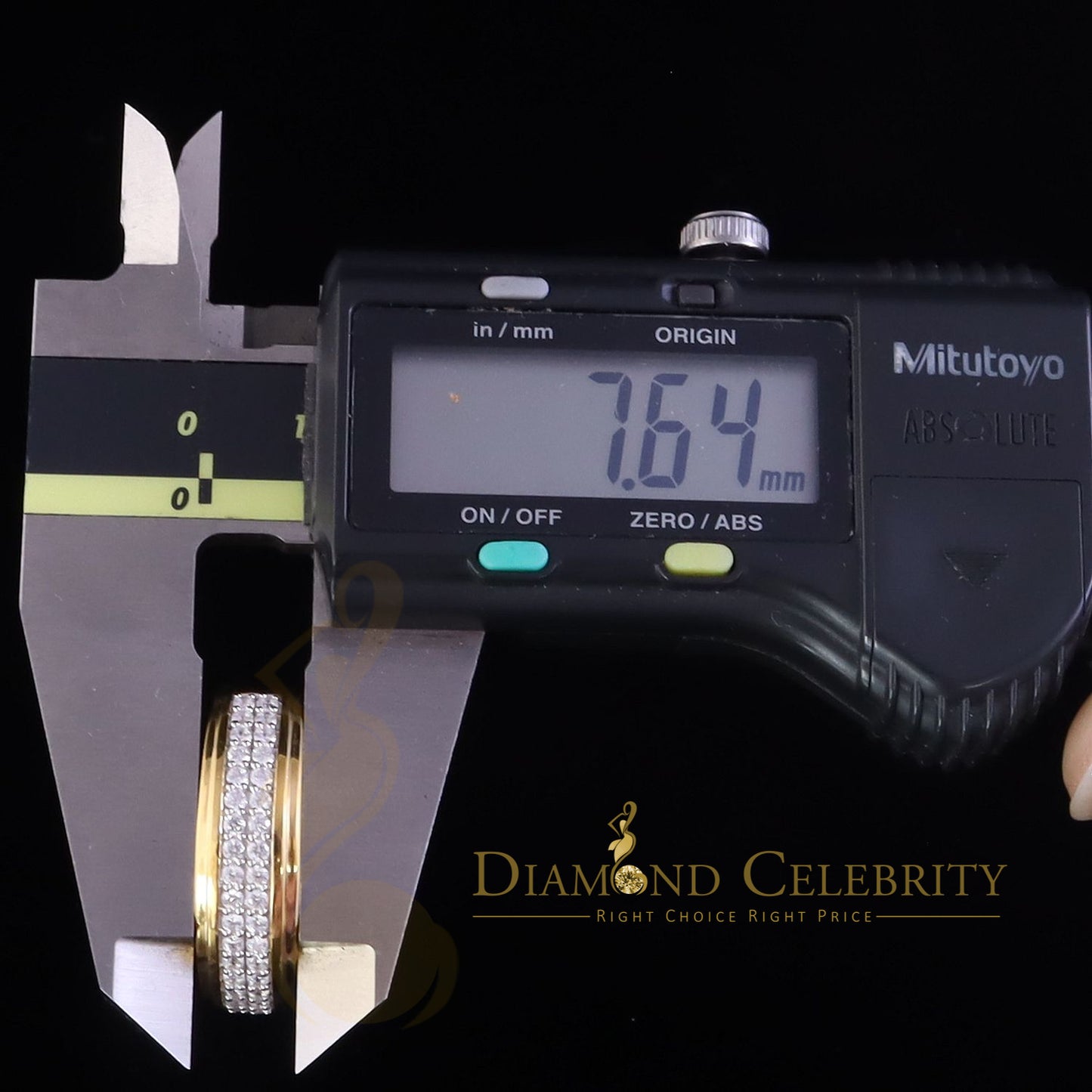 DiamondCelebritees Men's 1.25ct Cubic Zirconia Yellow Silver Round Adjustable Ring From SZ 9 to 11