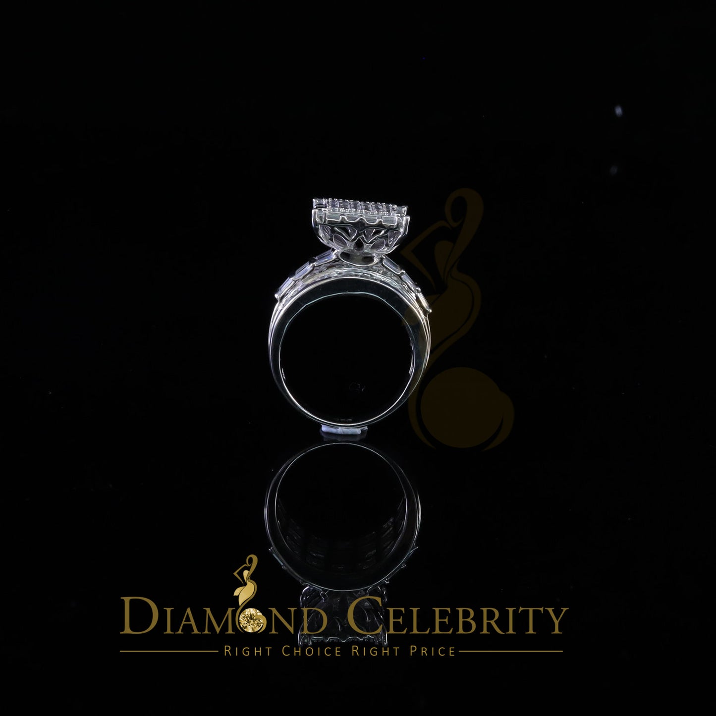 DiamondCelebritees Womens 6.04ct White Cubic Zirconia Silver Fashion Square Womens Ring Size 9