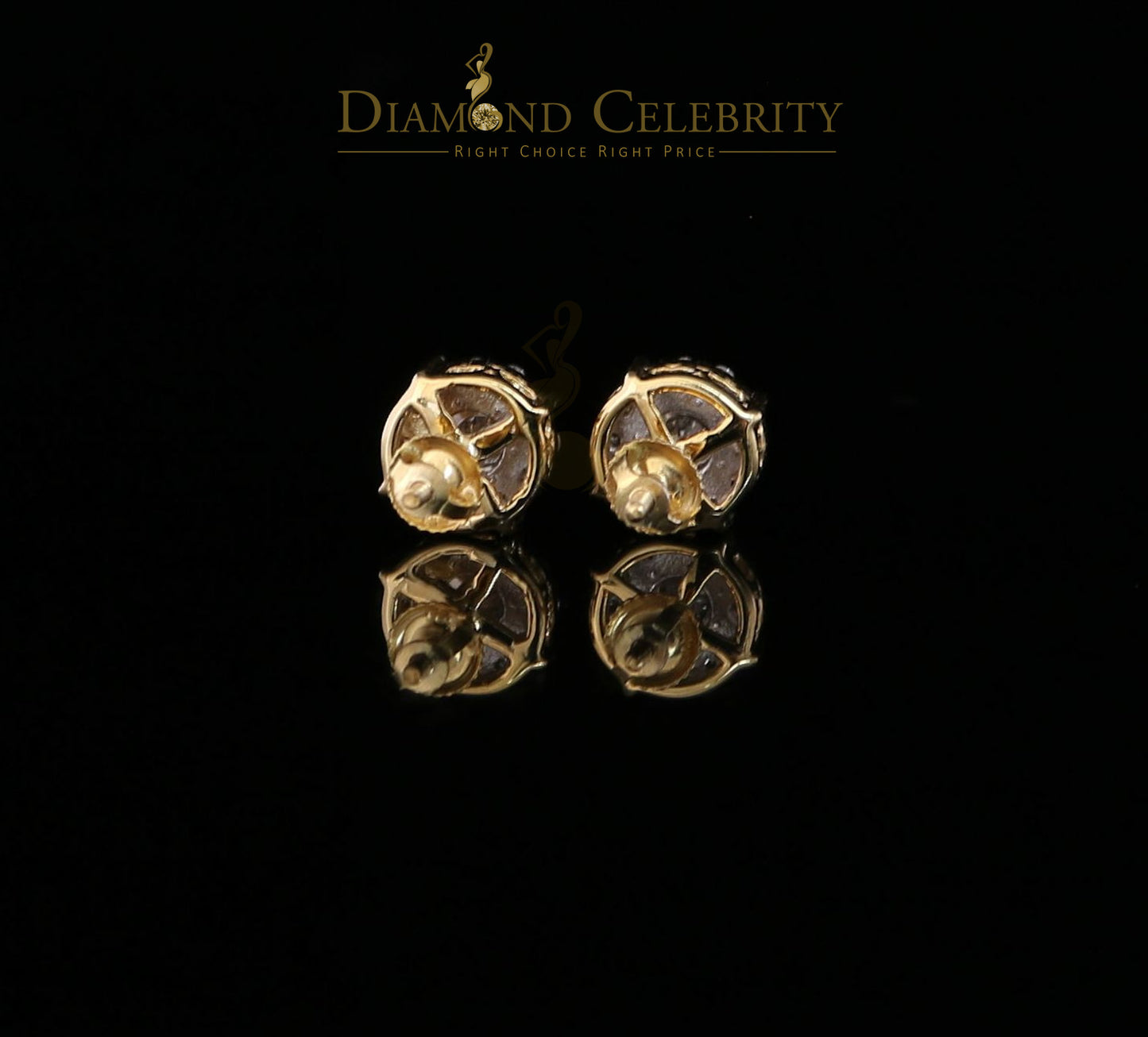 DiamondCelebritees10K Real Yellow Gold with 0.75CT Real Diamond Men's/Women's Stud Earrings