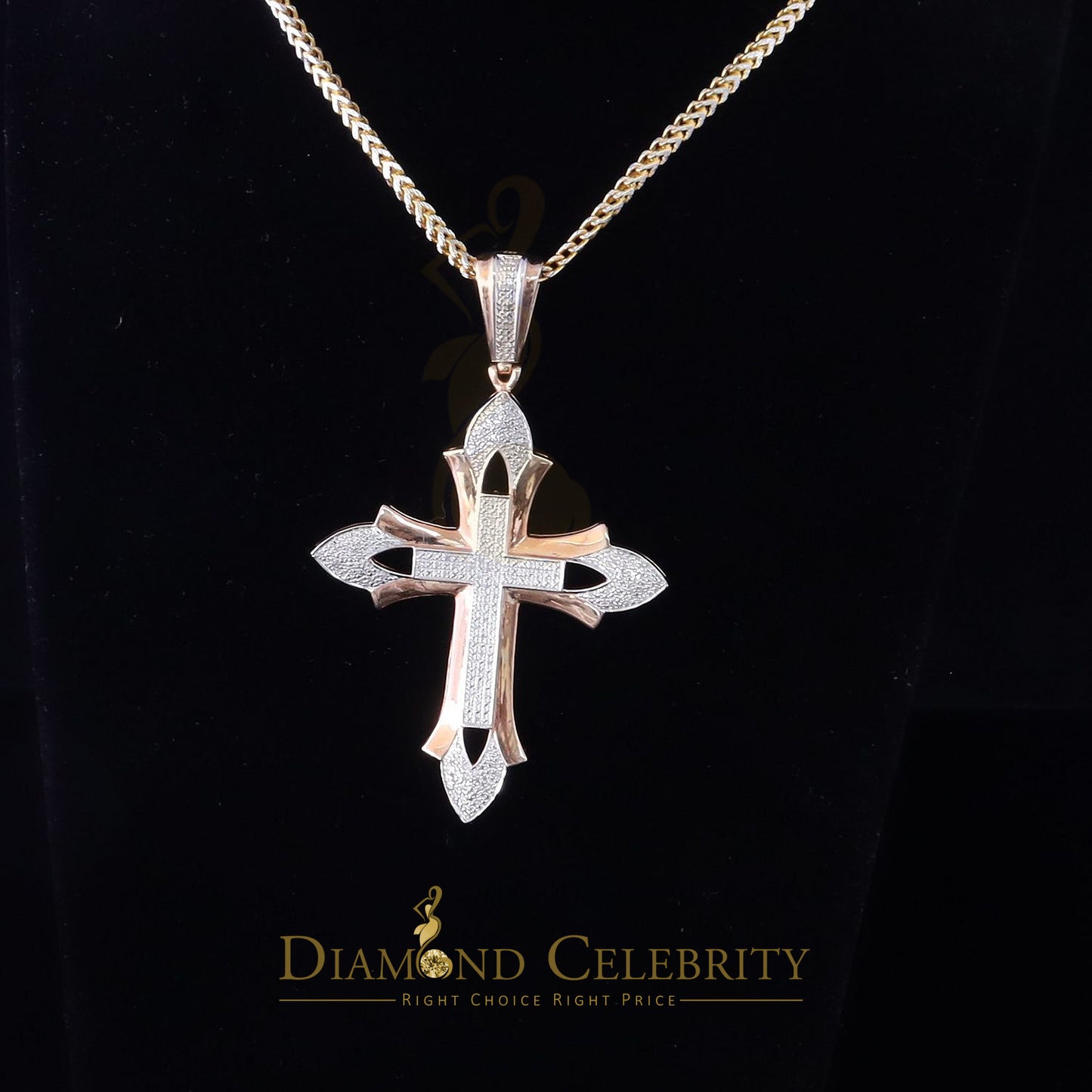 DiamondCelebritees Real 0.50ct Diamond Sterling Silver Cross Pendant