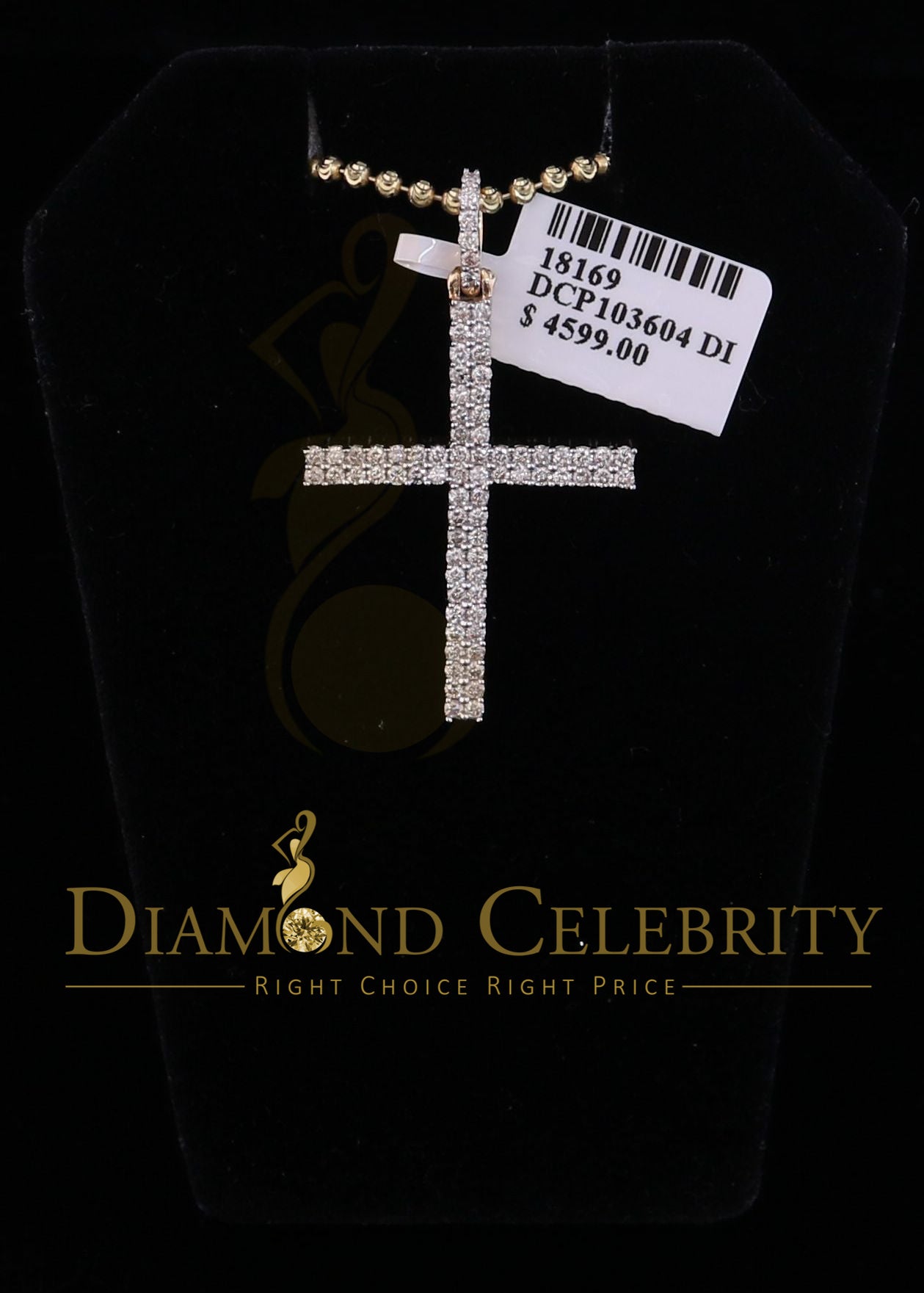 DiamondCelebritees 10k Real Gold Real Diamond 1.05ct CROSS Charm Fashion Yellow Style Pendant