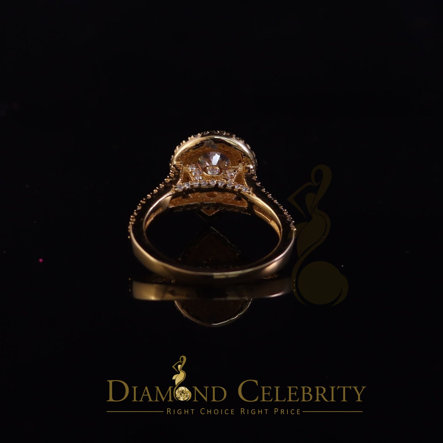 King Of Blings 10K Yellow Gold 2.00CT 'VVS' 'FL' D clr Pear Cut Moissonite Womens Ring Size 7