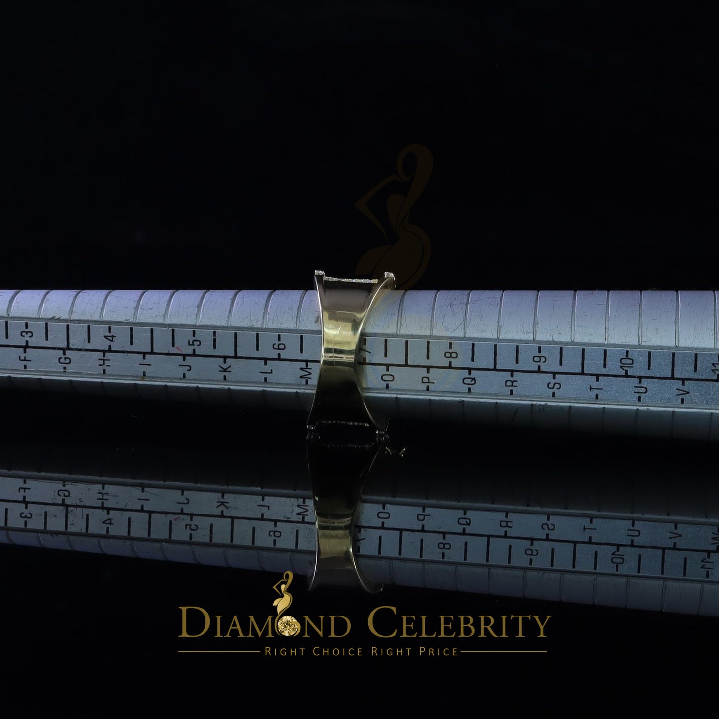 DiamondCelebritees 925 Sterling Yellow Silver Square Cubic Zirconia 3.45ct Womens Ring Size 7