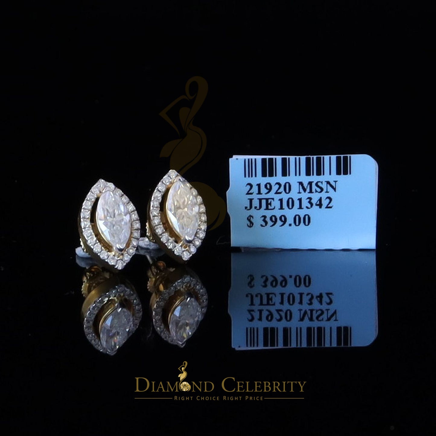 DiamondCelebritees Men's/Women's 925 Silver Yellow 2.50 ct VVS 'D' Moissanite Stud Earrings