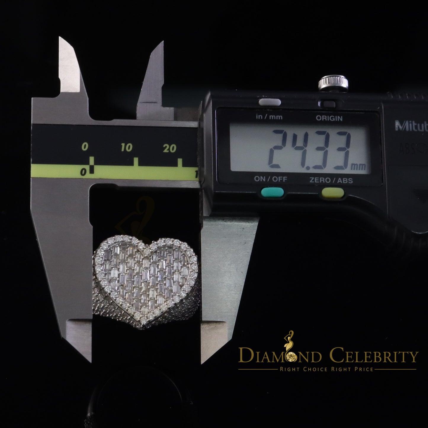 DiamondCelebritees Men's Heart Rings Size 10 White 925 Silver 7.00ct VVS 'D' Moissanite Stone