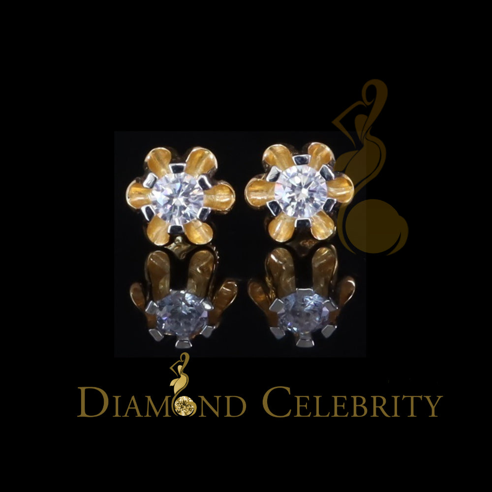 DiamondCelebritees 0.50ct VVS 'D' Moissanite 925 Silver Yellow Buttercup Stud Earrings for Men&Women