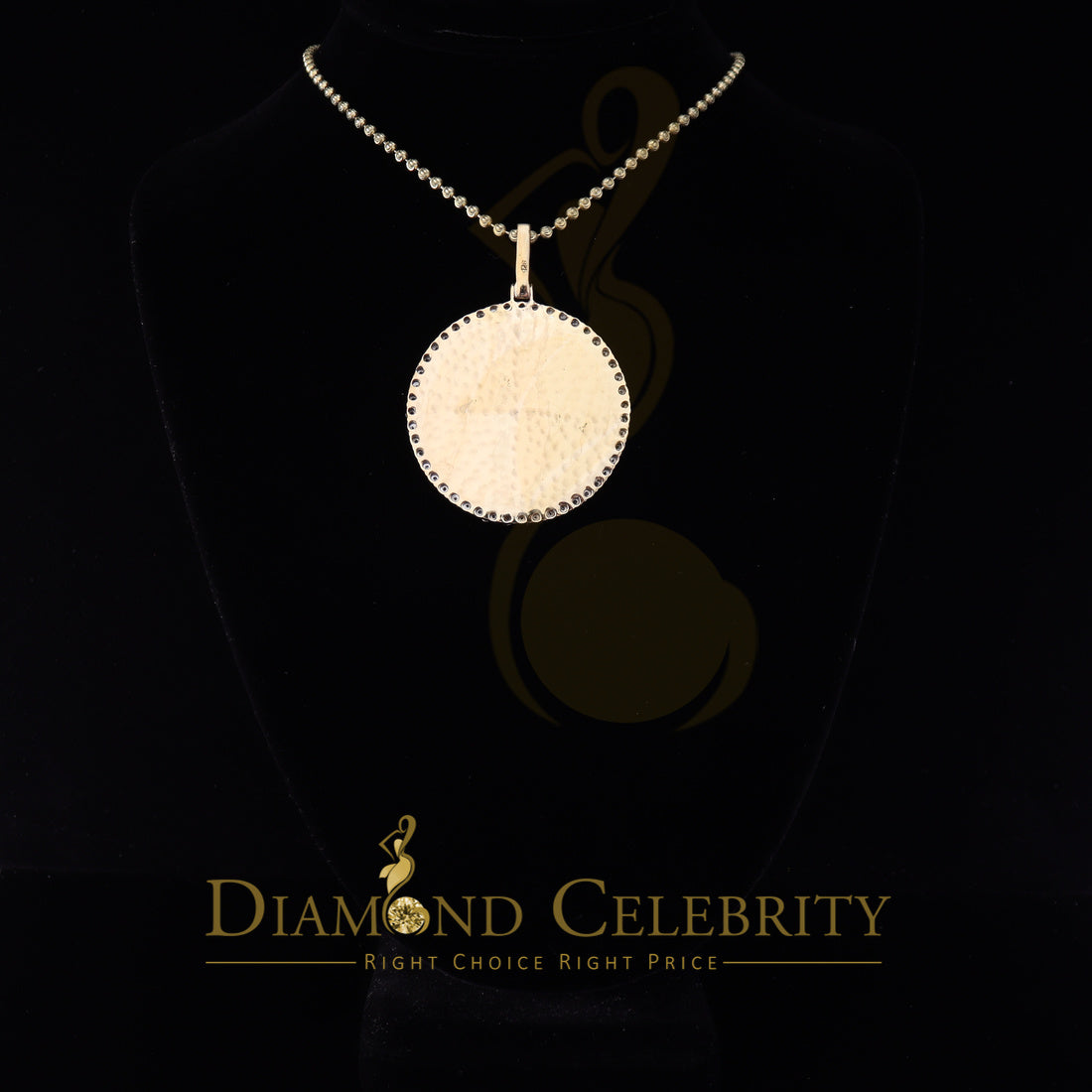 DiamondCelebritees Real 0.25ct Diamond 925 Sterling Silver 2" PICTURE Charm Fashion Yellow Pendant