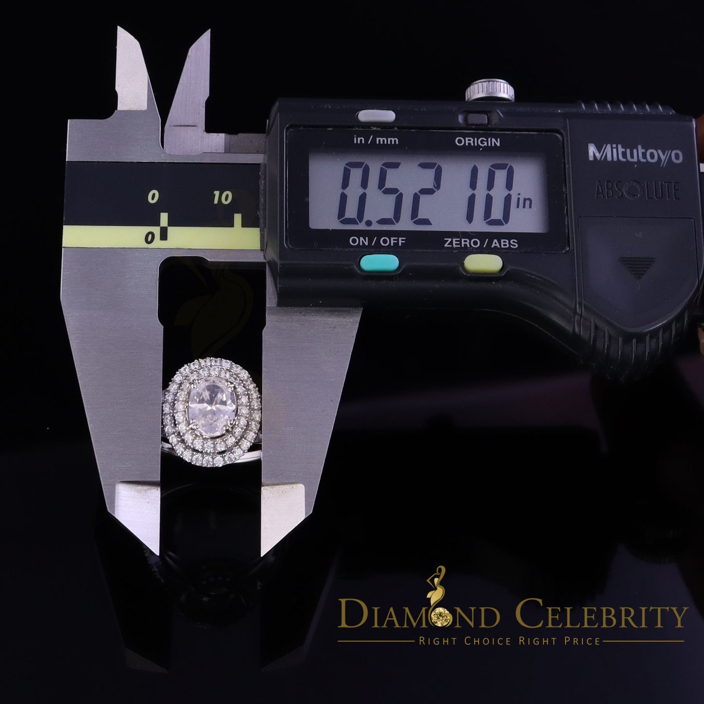 DiamondCelebritees 3.07ct Cubic Zirconia Sterling White Silver Oval Fashion Womens Ring Size 7