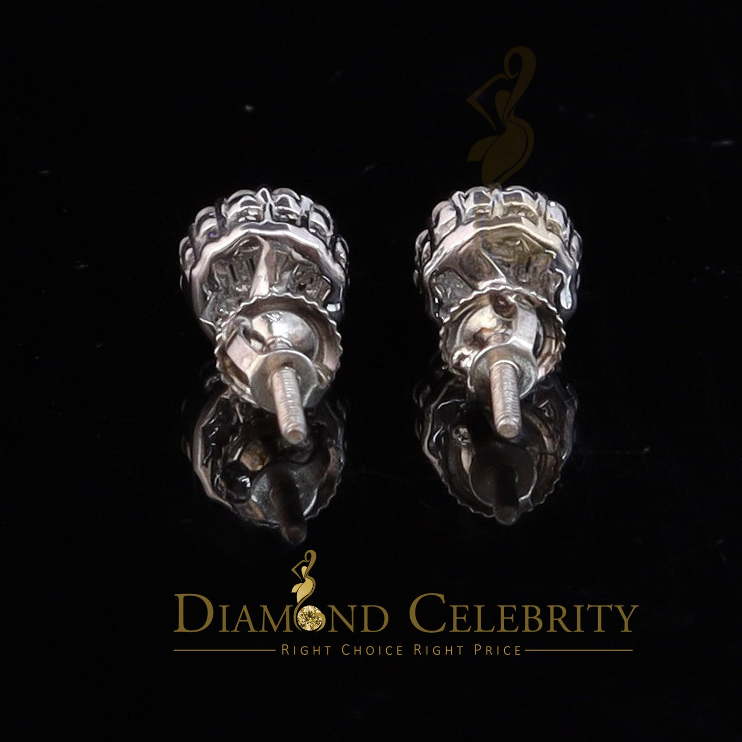 DiamondCelebritees White 0.74ct Sterling Silver 925 Cubic Zirconia Women's Hip Hop Flower Earrings