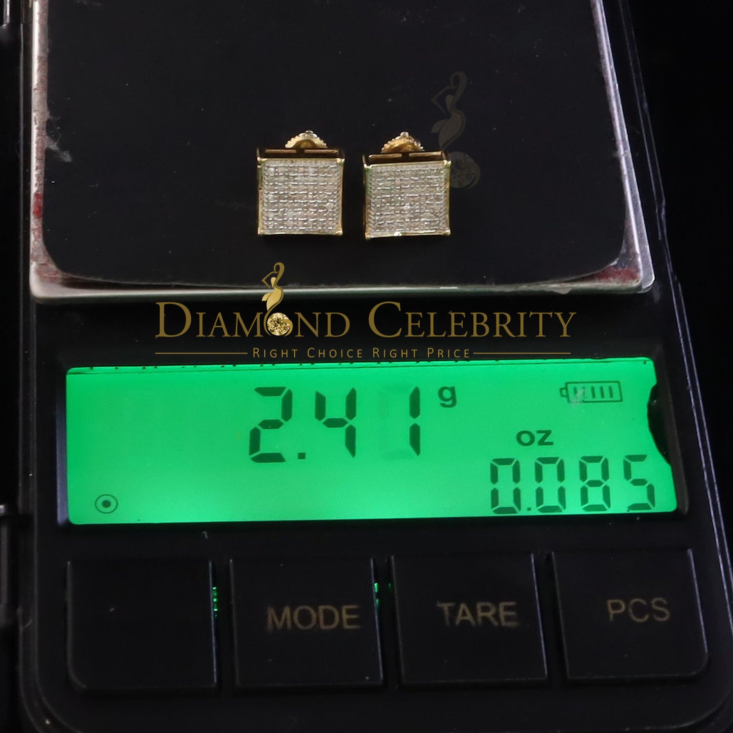 DiamondCelebritees 925 Sterling Silver 0.25ct Diamond Yellow Stud Men's/ Women's Earrings