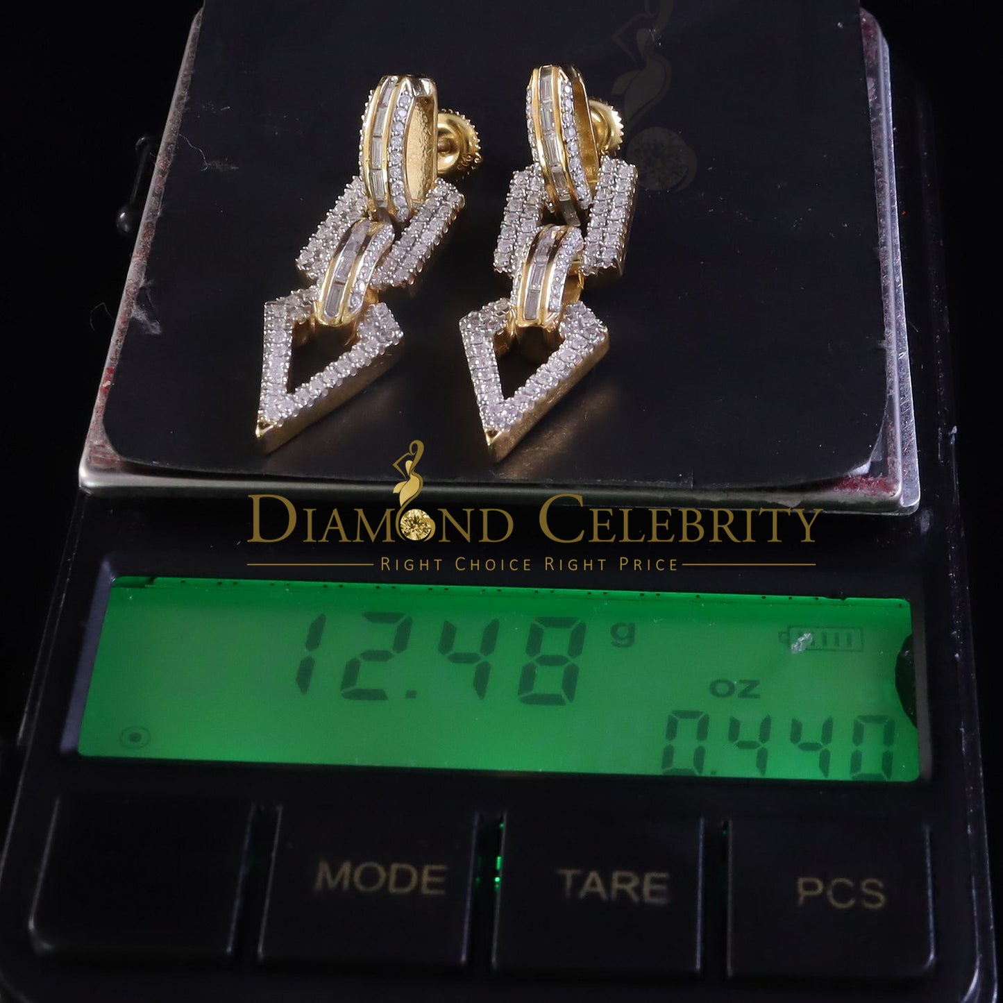 Diamondcelebritess New 925 Silver Yellow 2.00 CT VVS 'D' Moissanite Womens Bugget Dangling Earrings