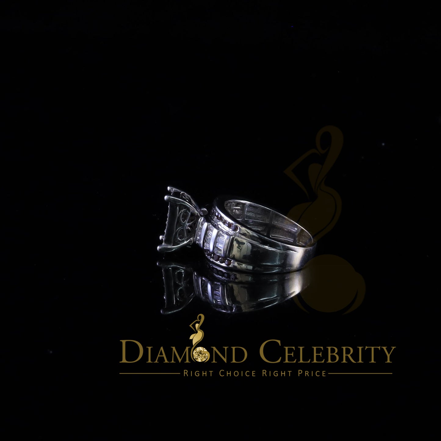 DiamondCelebritees 925 Sterling White Silver Square Shape Cubic Zirconia 1.50ct Womens Ring Size 7