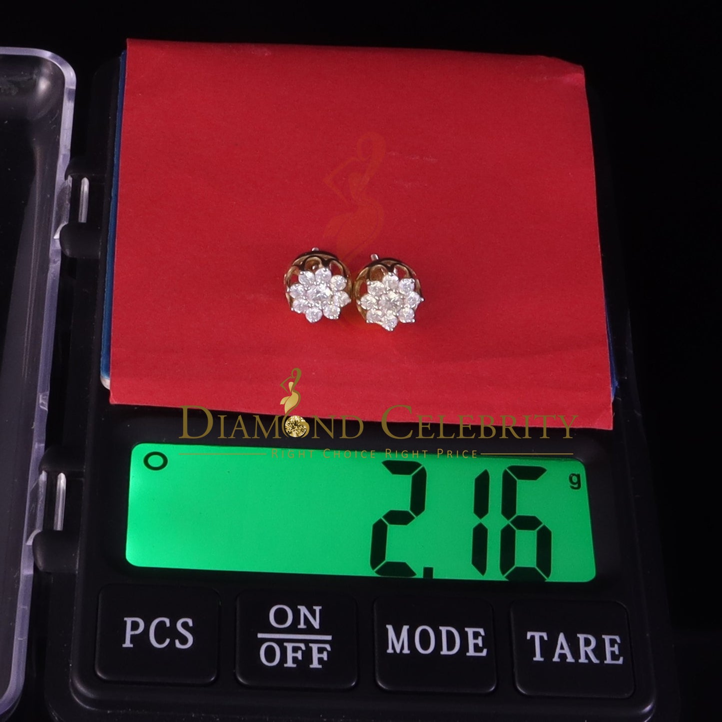 DiamondCelebritees Men's/Womens 925 Silver Yellow 1.00ct VVS 'D' Moissanite Floral Stud Earrings