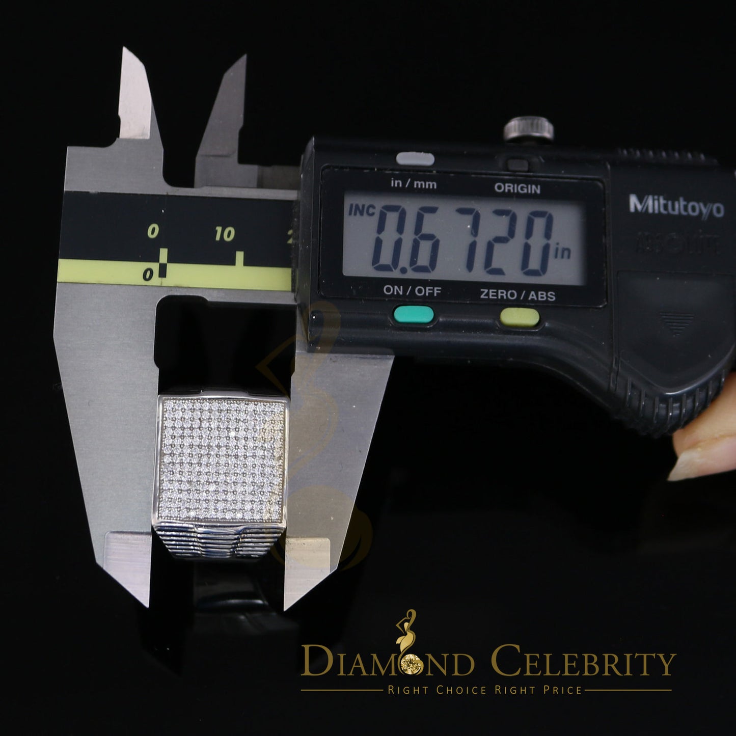 DiamondCelebritees 925 Silver White 1.70ct Cubic Zirconia Wide Square Cocktail Men's Ring Size 10