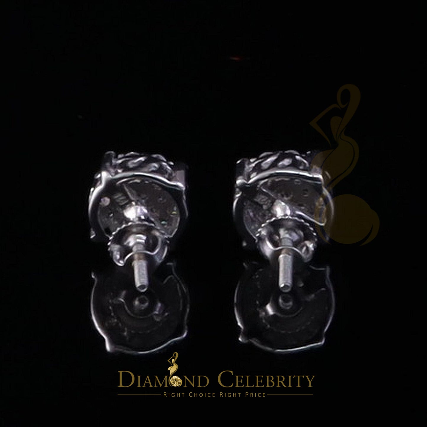 Diamondcelebritees Round Women's/Men's 925 Silver White 0.50ct VVS D Moissanite Round Stud Earrings