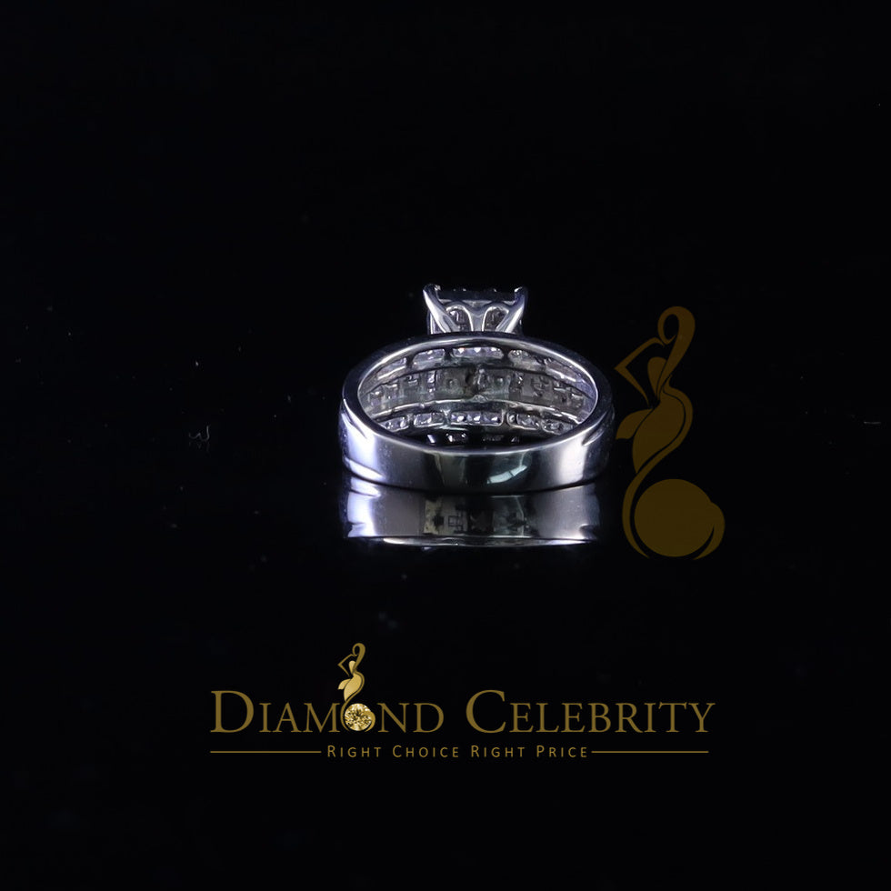 DiamondCelebritees 925 White Silver Square 1.10ct Cubic Zirconia Engagement Womens Ring Size 6.5