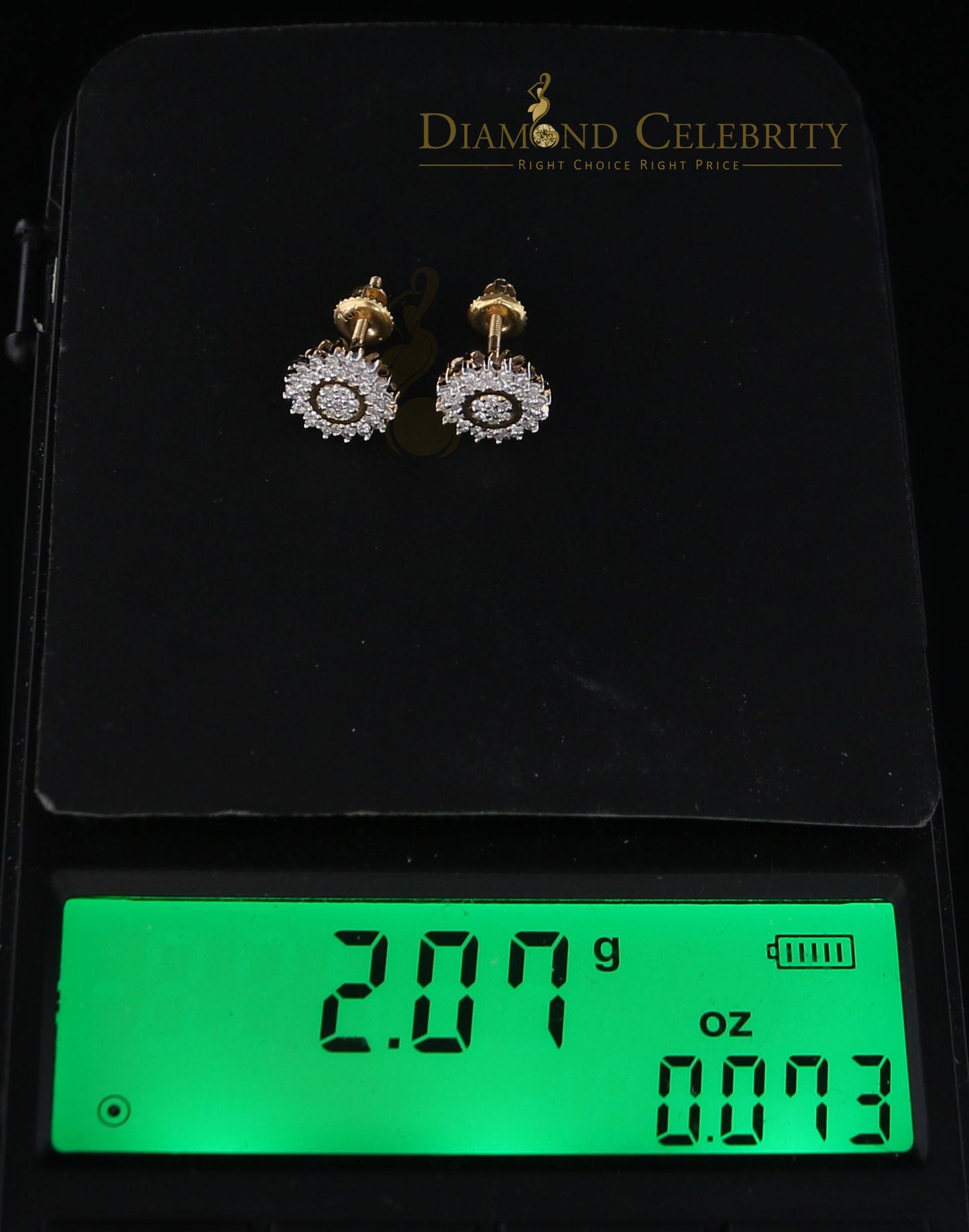 DiamondCelebritees10K Real Yellow Gold with 0.35CT Real Diamond Men's/Women's Stud Earrings
