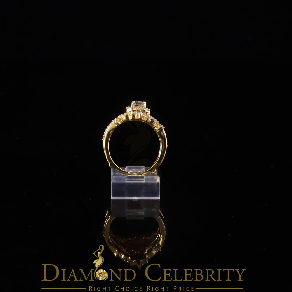 DiamondCelebritees Solitaire Enhancer Guard Wrap Ring Insert 2CT Moissanite 925 Silver Yellow SZ 7