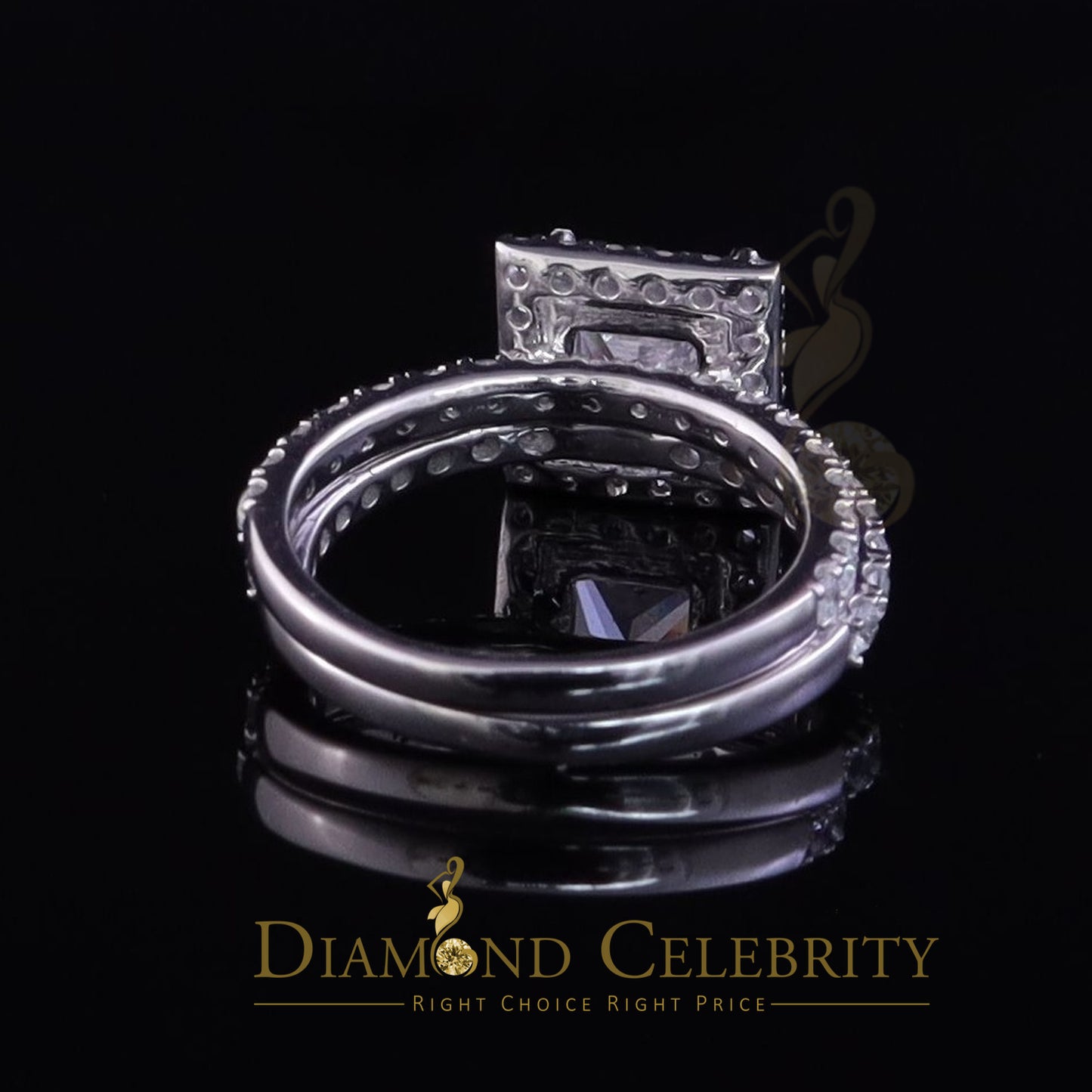 DiamondCelebritees 5.22ct White Cubic Zirconia 925 Sterling Silver Bridal Style Womens Ring SZ 6.5