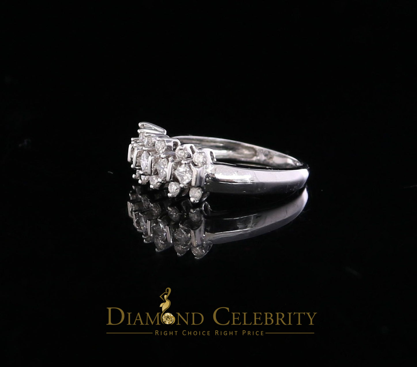 DiamondCelebritees Real 10kt White Gold with 0.50 CT Real Diamond FASHION Style Ring size 6.5