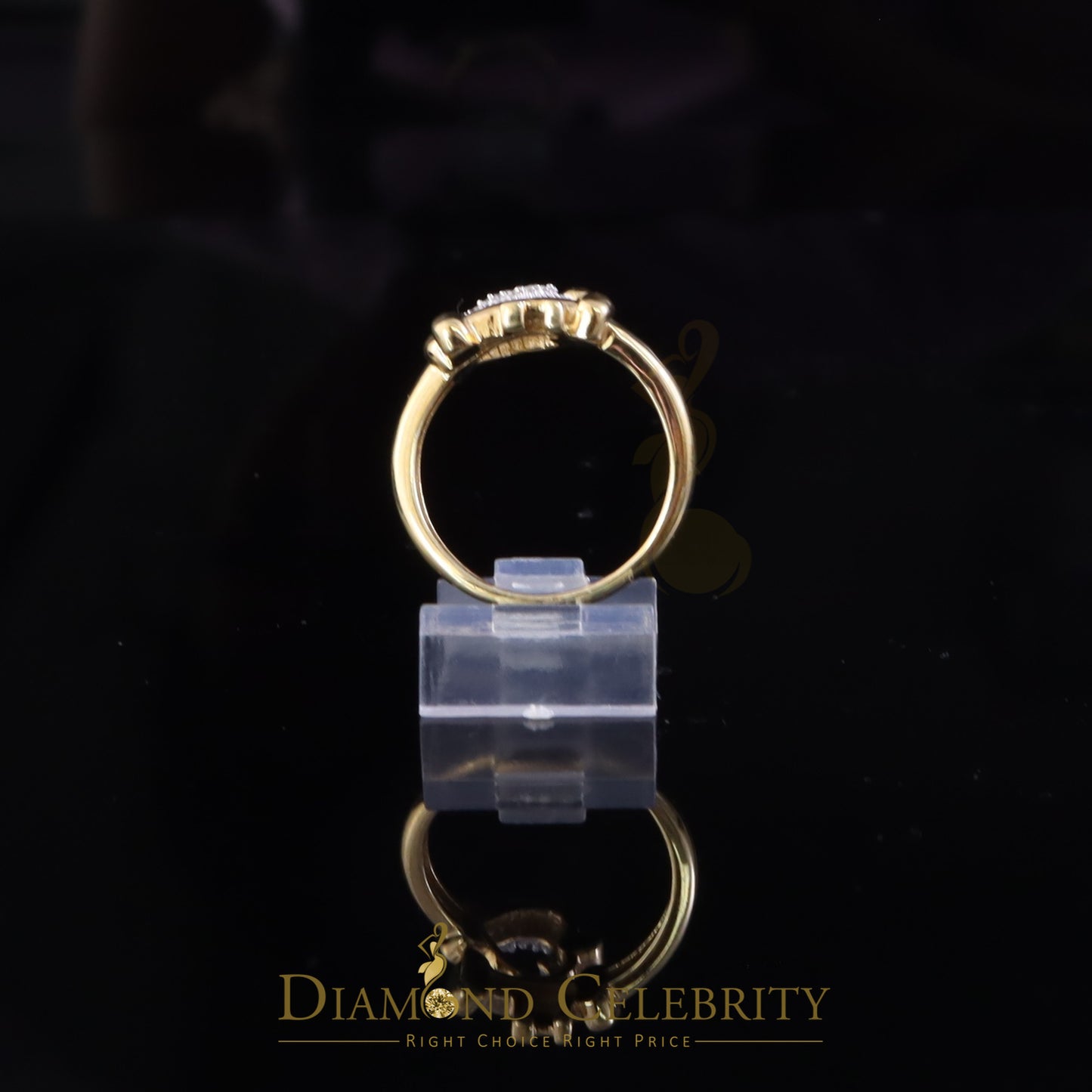 DiamondCelebritees 925 Yellow Silver 0.20ct Cubic Zirconia Promise Heart Key Womens Ring Size 8