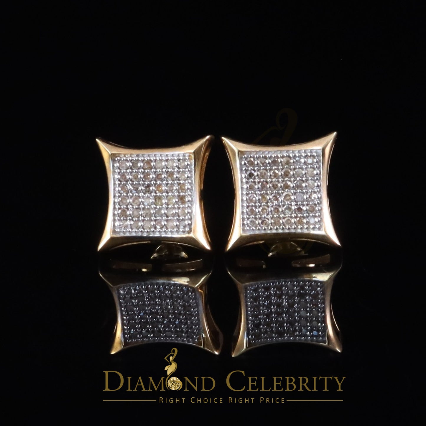 DiamondCelebritees 0.20ct Diamond 925 Sterling Silver Yellow Kite Earrings For Men's / Women's