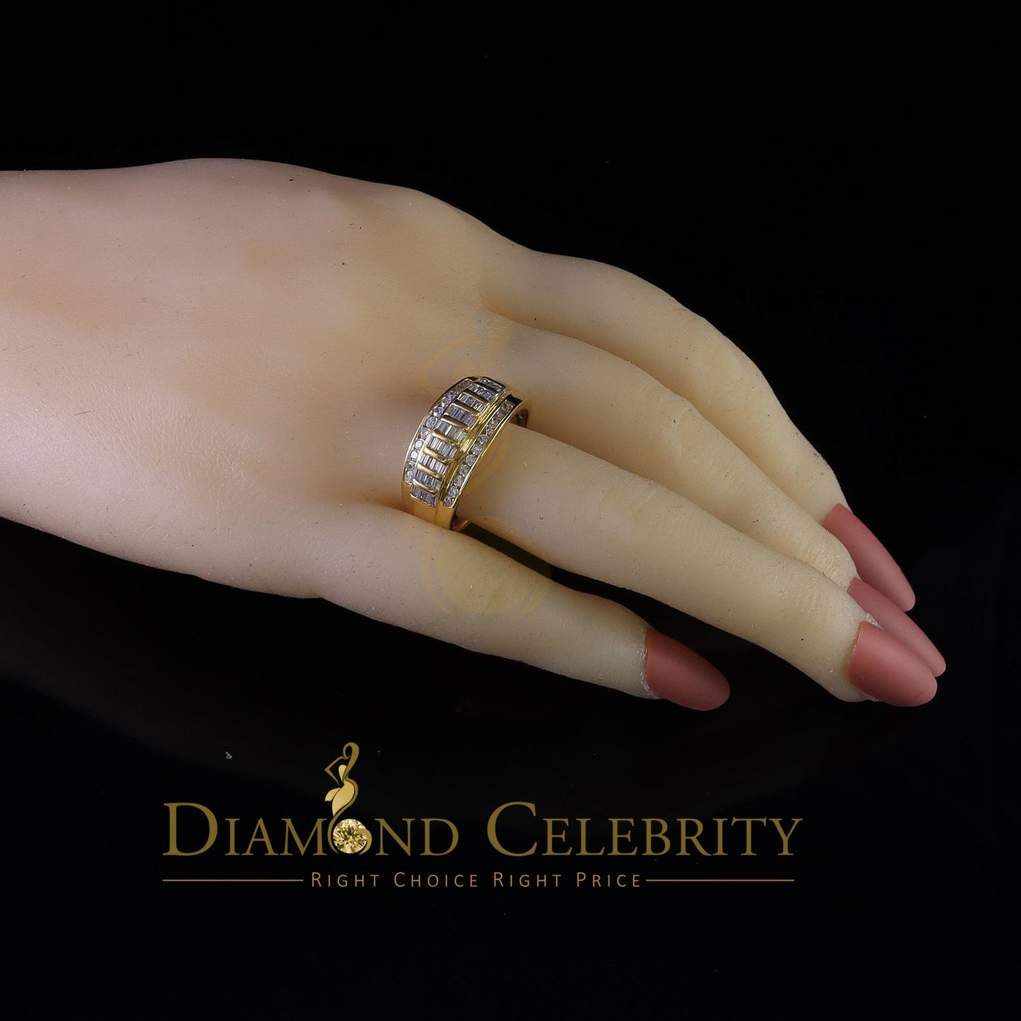 DiamondCelebritees 925 Sterling Silver Yellow 1.75ct Cubic Zirconia Women's/Men's Ring Size 10