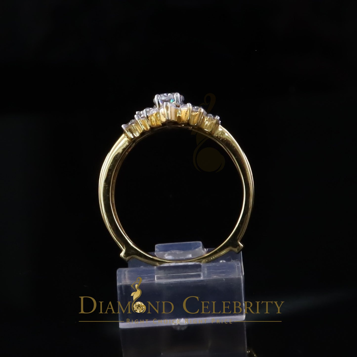 DiamondCelebritees 925 Silver Yellow 1.25ct VVS D Oval Solitaire Moissanite Bridal Insert Ring SZ 7