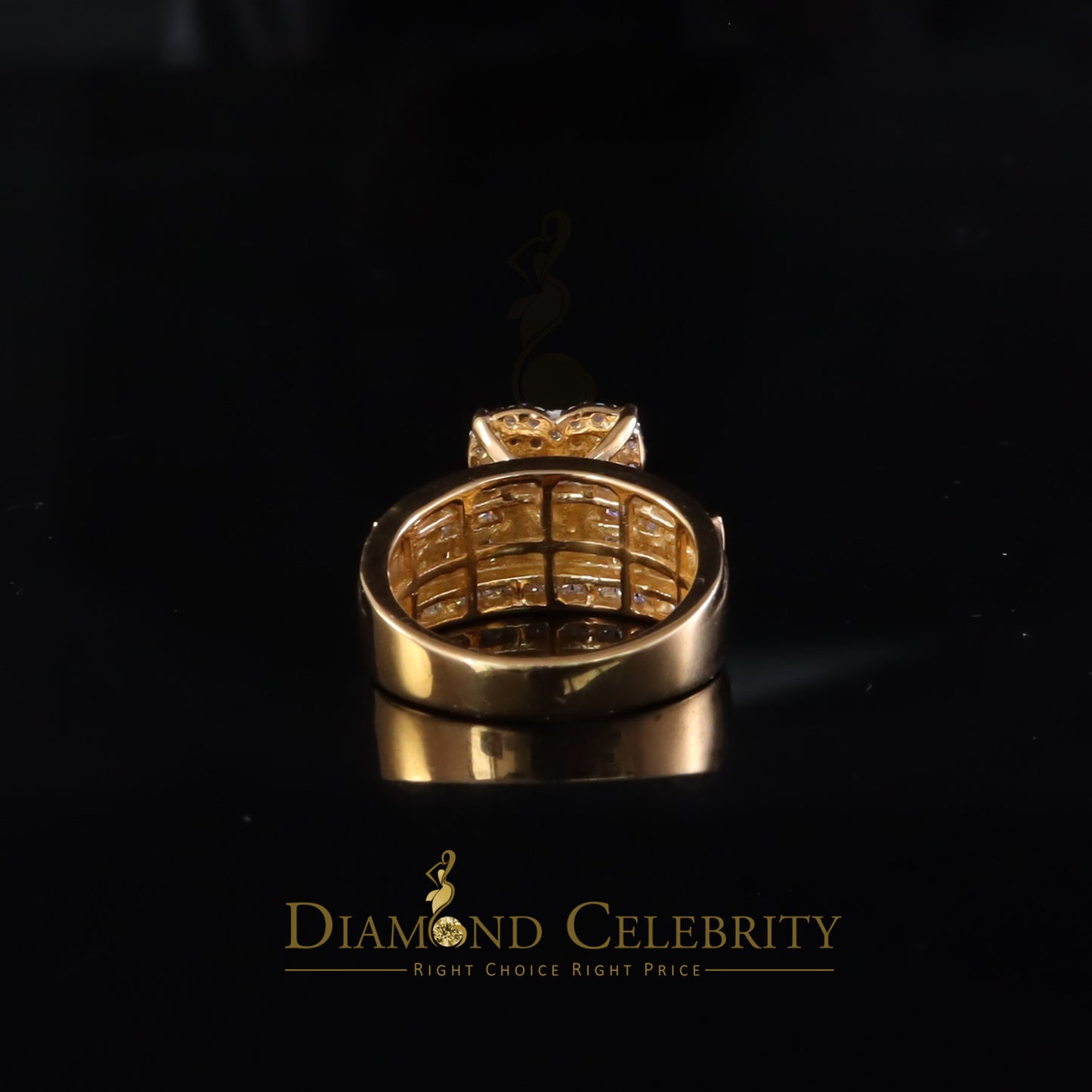 DiamondCelebritees New Women Heart Cindarella Ring 925 Yellow Silver1.20ct VVS D Clr.Moissanite SZ7