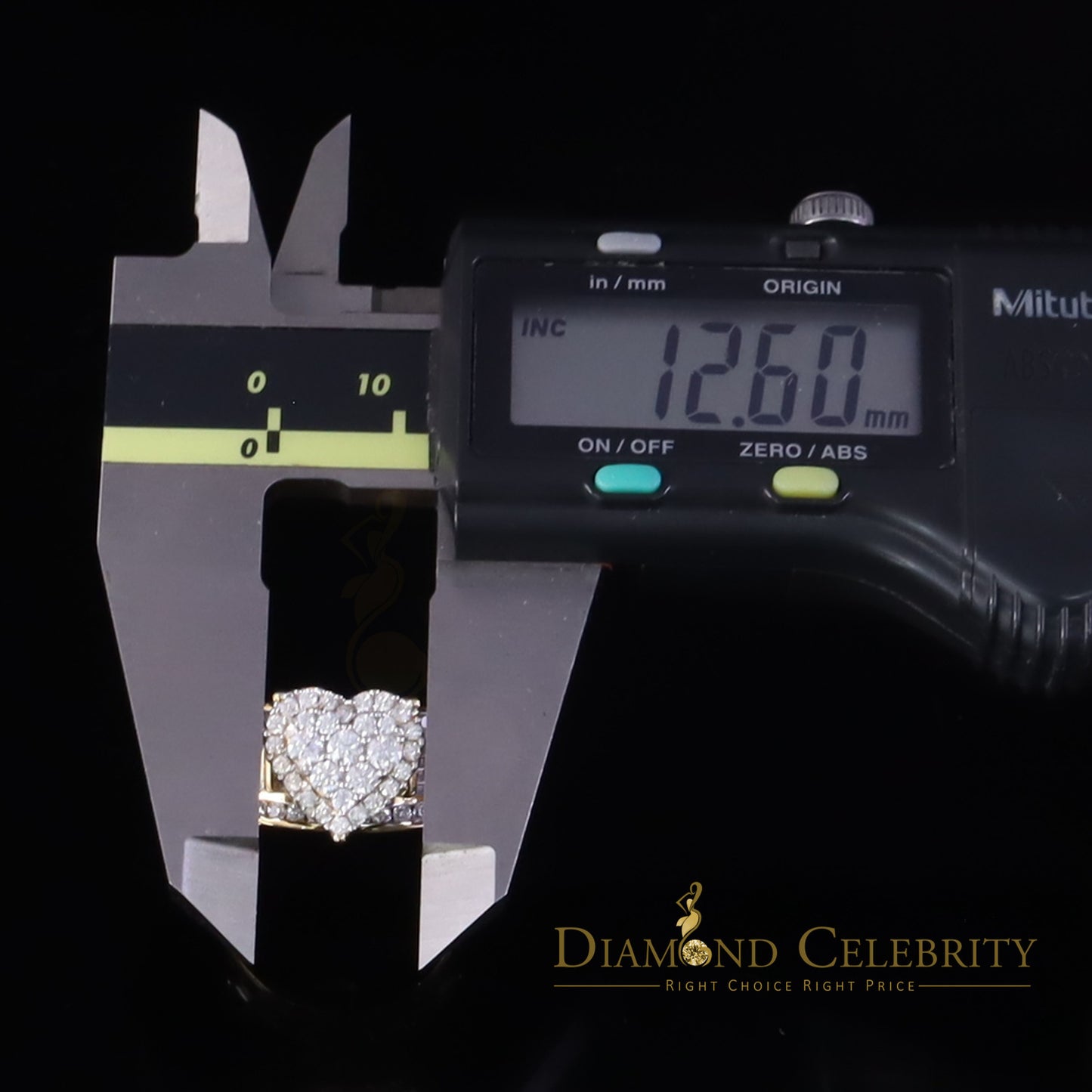 DiamondCelebritees Womens Cinderella Heart Ring SZ7 Yellow 925 Silver 1.00ct VVS D Moissanite