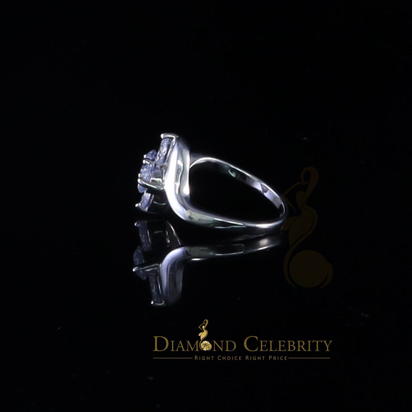 DiamondCelebritees 925 White Silver 1.25ct Cubic Zirconia 4 Stone Engagement Womens Ring Size 7
