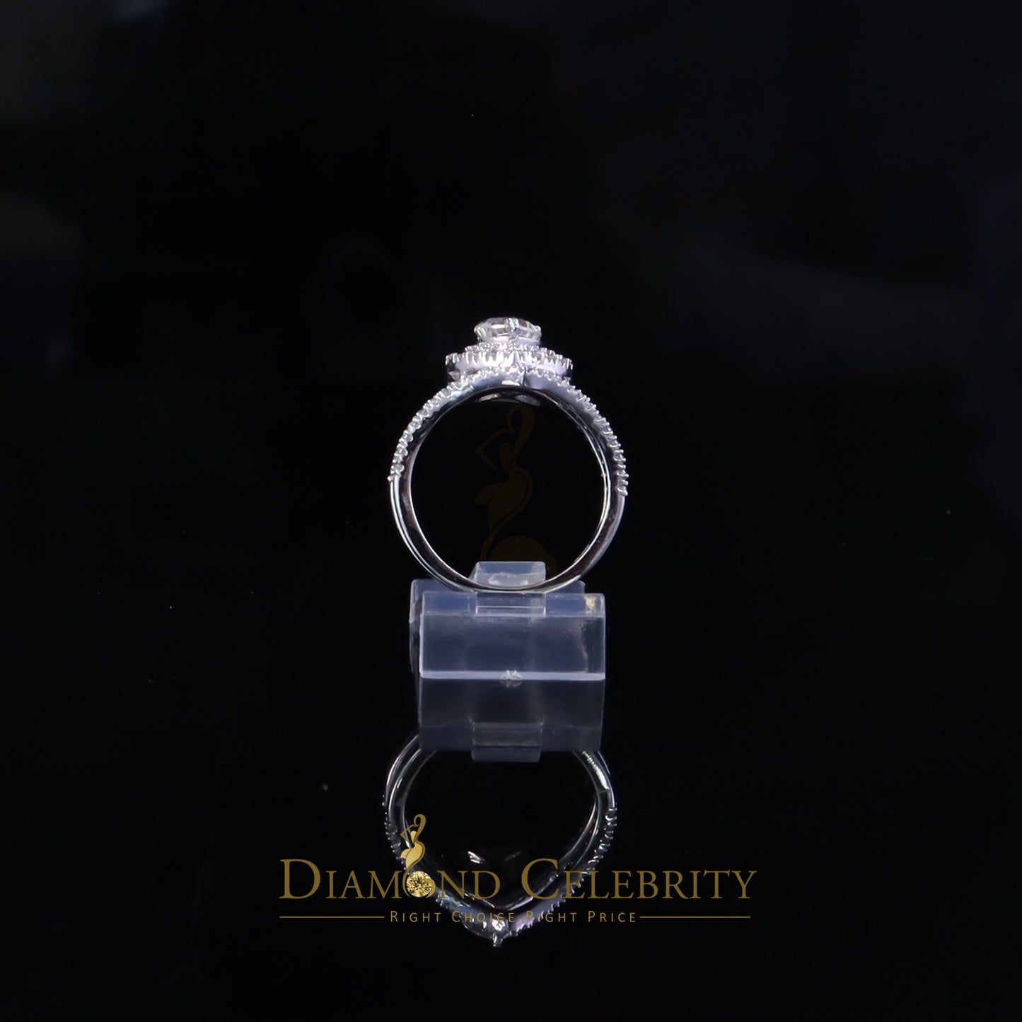 DiamondCelebritees Heart Shape 1.66ct VVS D clr Moissanite Women Silver White Bridal Ring Size 7