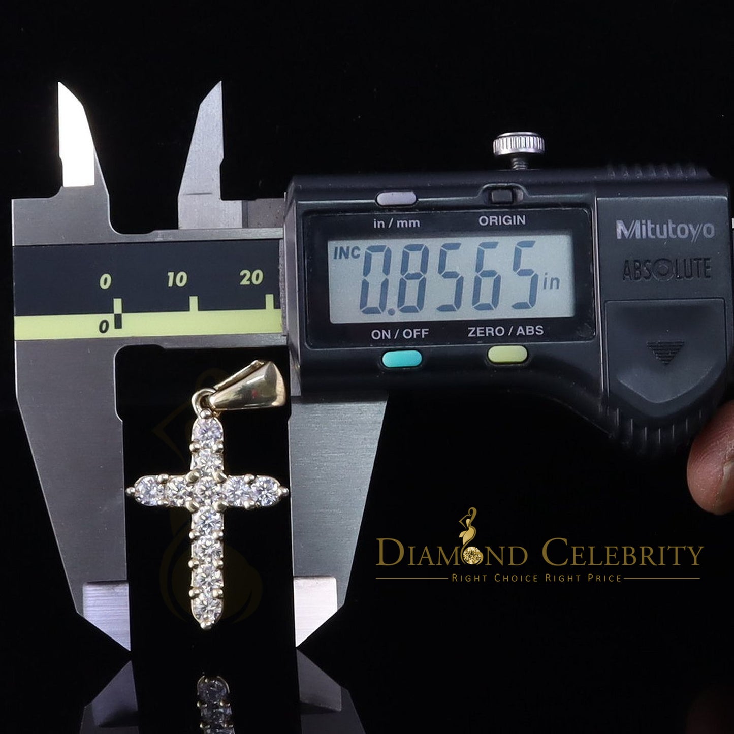 DiamondCelebritees Diamond CelebrityYellow Sterling Silver Cross Pendant with 4.40ct Cubic Zirconia