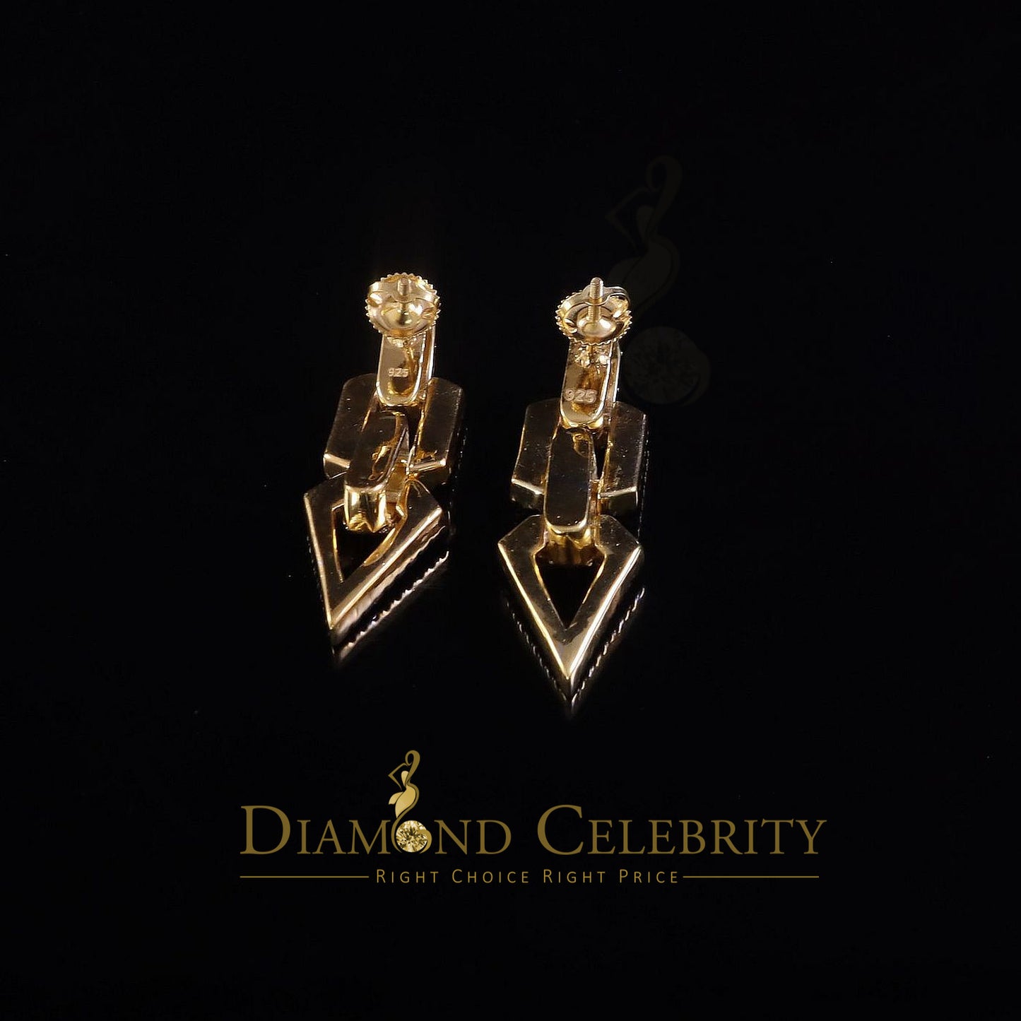 Diamondcelebritess New 925 Silver Yellow 2.00 CT VVS 'D' Moissanite Womens Bugget Dangling Earrings