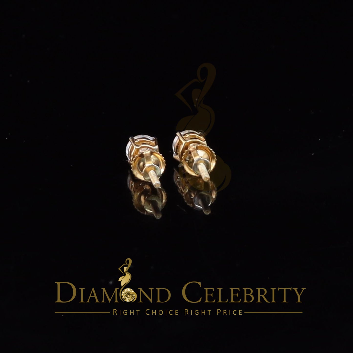 DiamondCelebritees Men's/Women's 925 silver Yellow 0.66ct VVS 'D' Moissanite Stud Stud Earrings