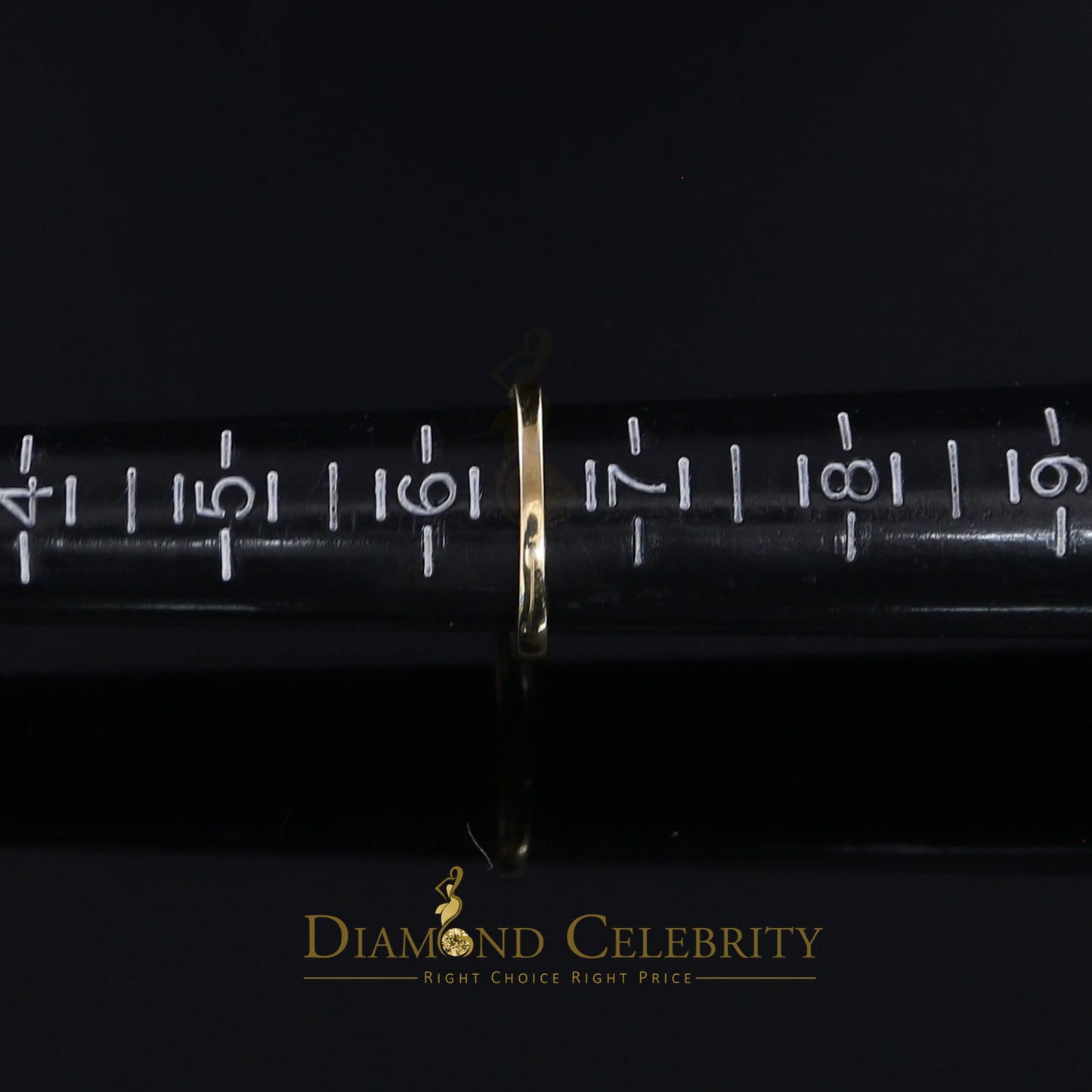 DiamondCelebritees Real 14 kt Yellow Gold with 0.25CT Real Diamond BUGGET BAND Shape Ring Size 6.5