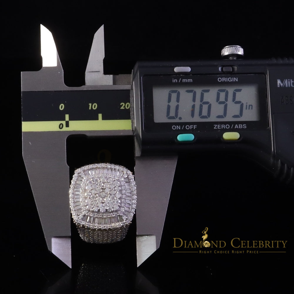 DiamondCelebritees Yellow 925 Silver 6.50ct VVS 'D' Moissanite Stone Square Men's Rings Size 10