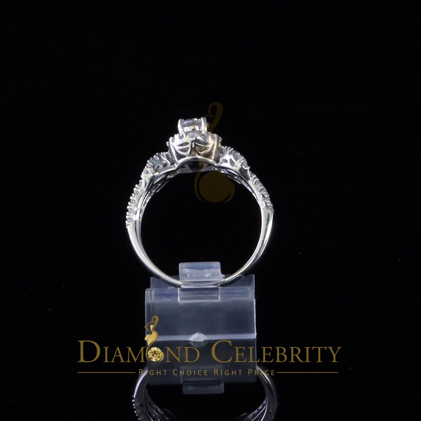 DiamondCelebritees Diamond Celebrity Sterling Silver 925 White 64 Cubic Zirconia Women's Ring SZ 8