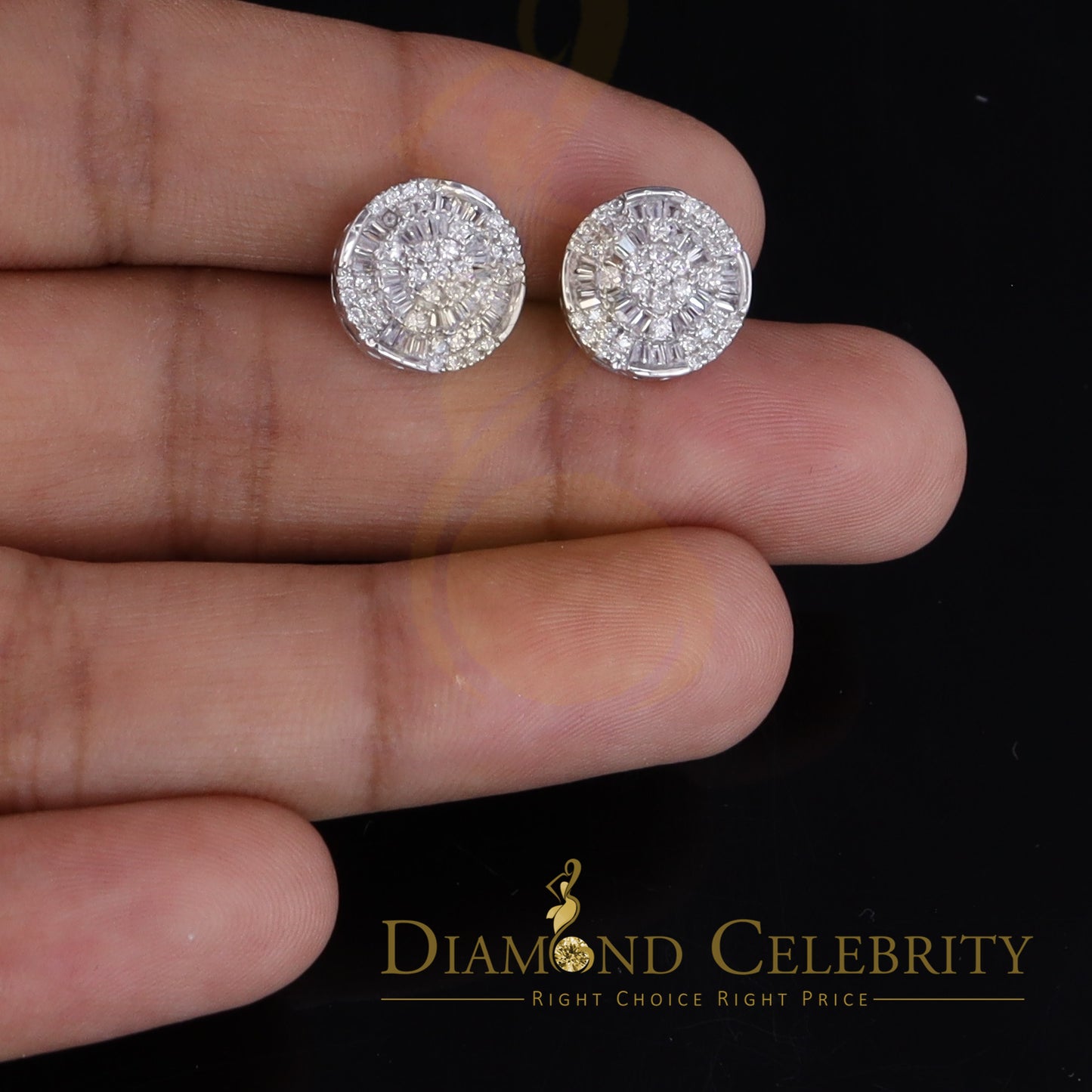 DiamondCelebritees 925 Sterling White Silver 1.68ct Cubic Zirconia Round Women's Stud Earrings