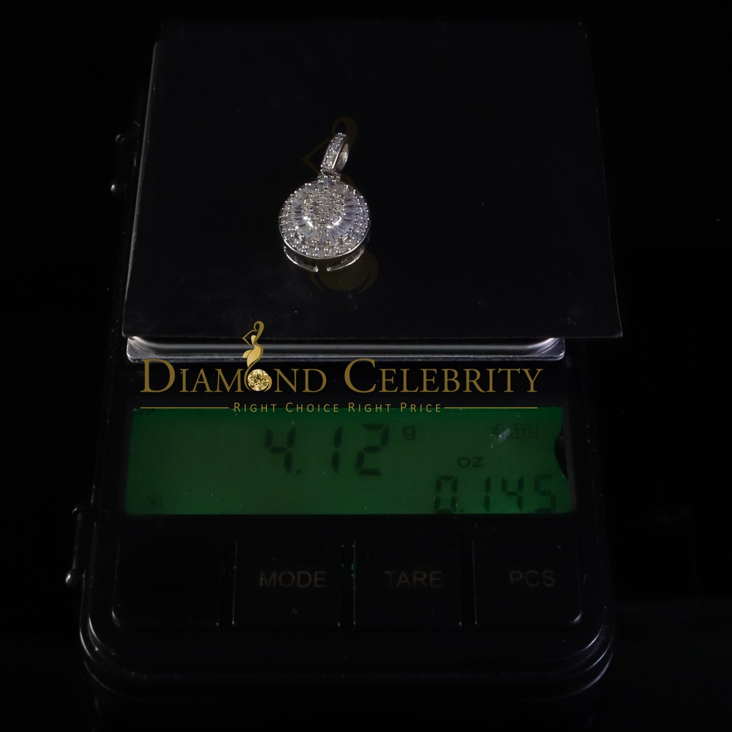 Diamondcelebritees 1.00ct Baguettes Moissanite Oval Pendant for Women 925 Sterling White Silver