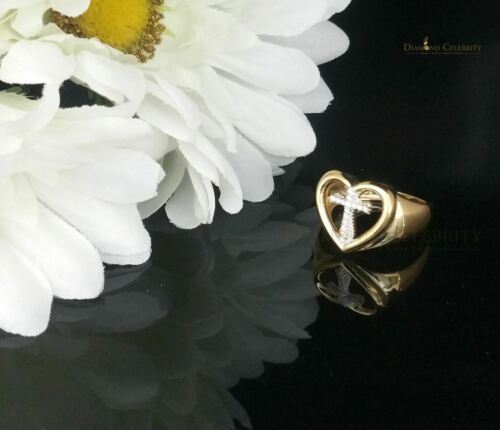 DiamondCelebritees 925 Silver Yellow 0.12ct Cubic Zirconia Heart Engagement Womens Ring Size 7